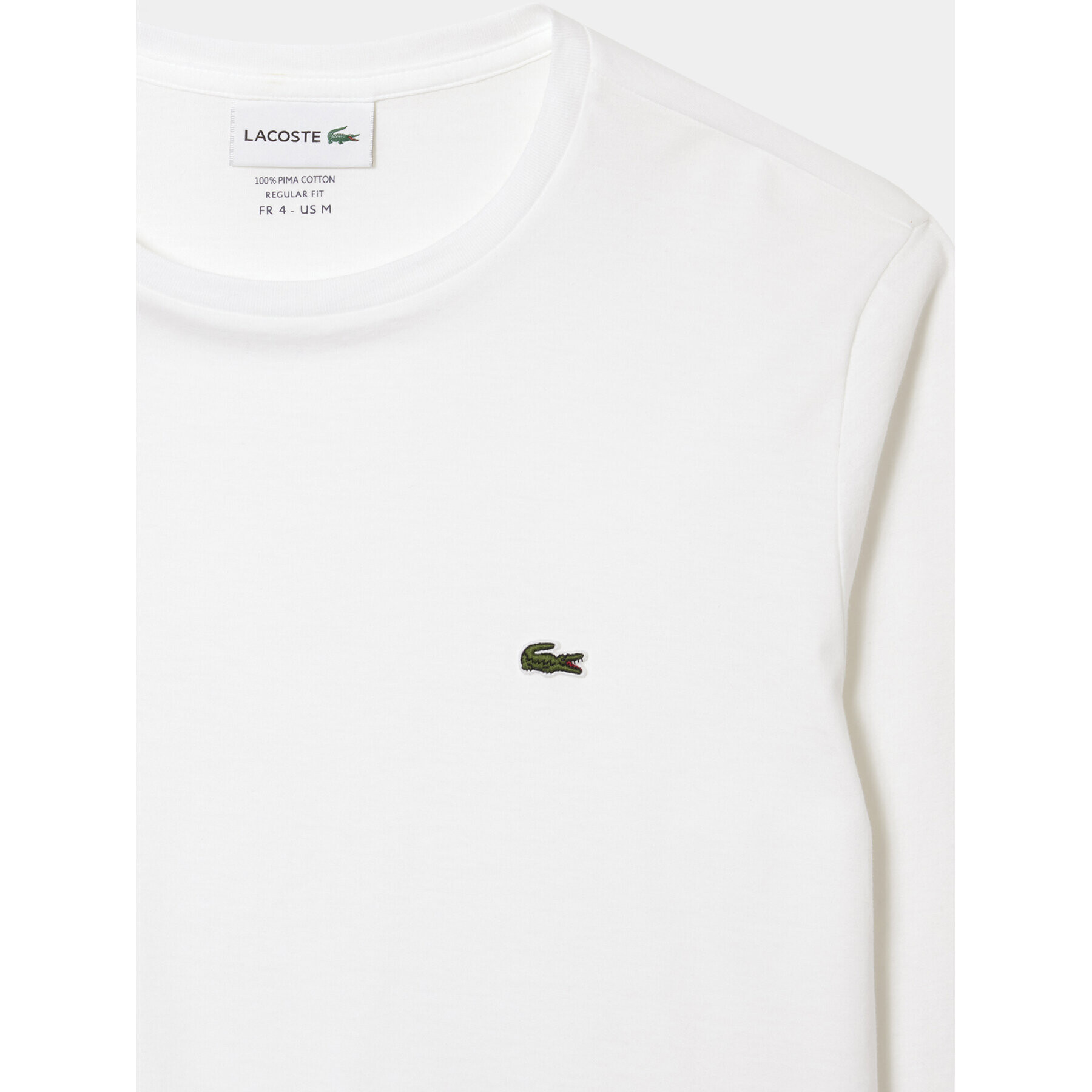 Lacoste Longsleeve TH6712 Alb Regular Fit - Pled.ro