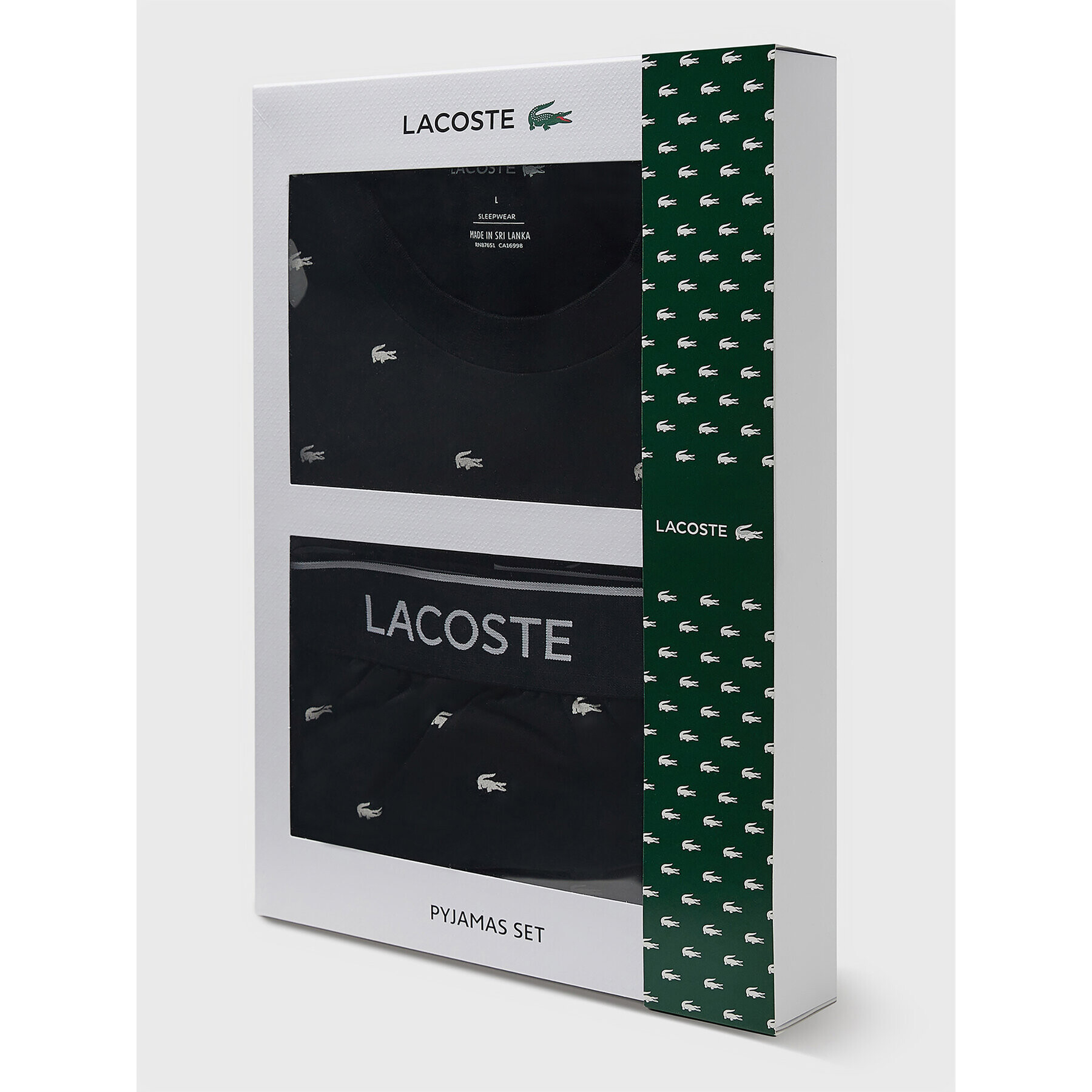 Lacoste Pijama 4H3304 Negru Regular Fit - Pled.ro