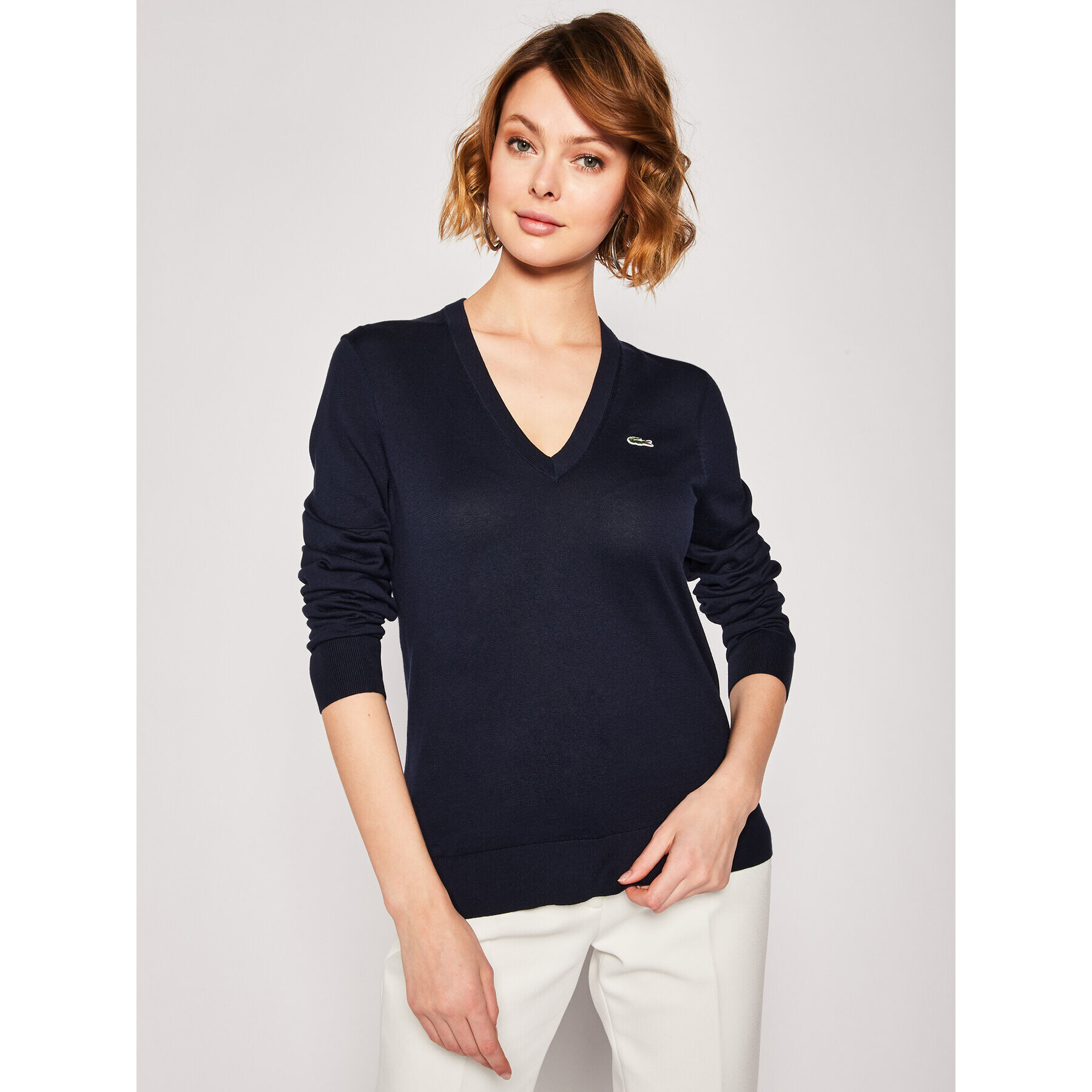 Lacoste Pulover AF5475 Bleumarin Regular Fit - Pled.ro