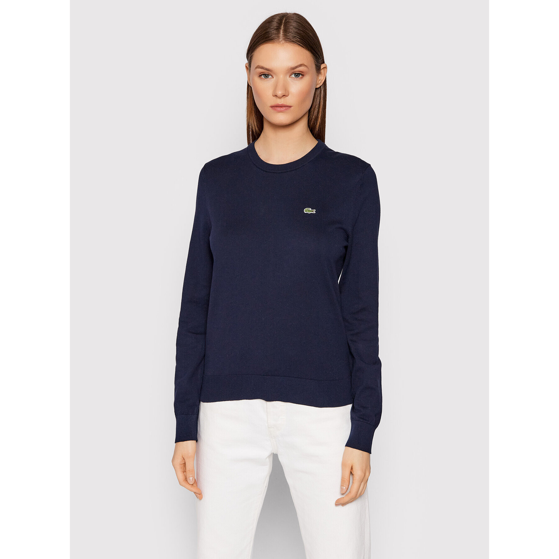 Lacoste Pulover AF7005 Bleumarin Regular Fit - Pled.ro