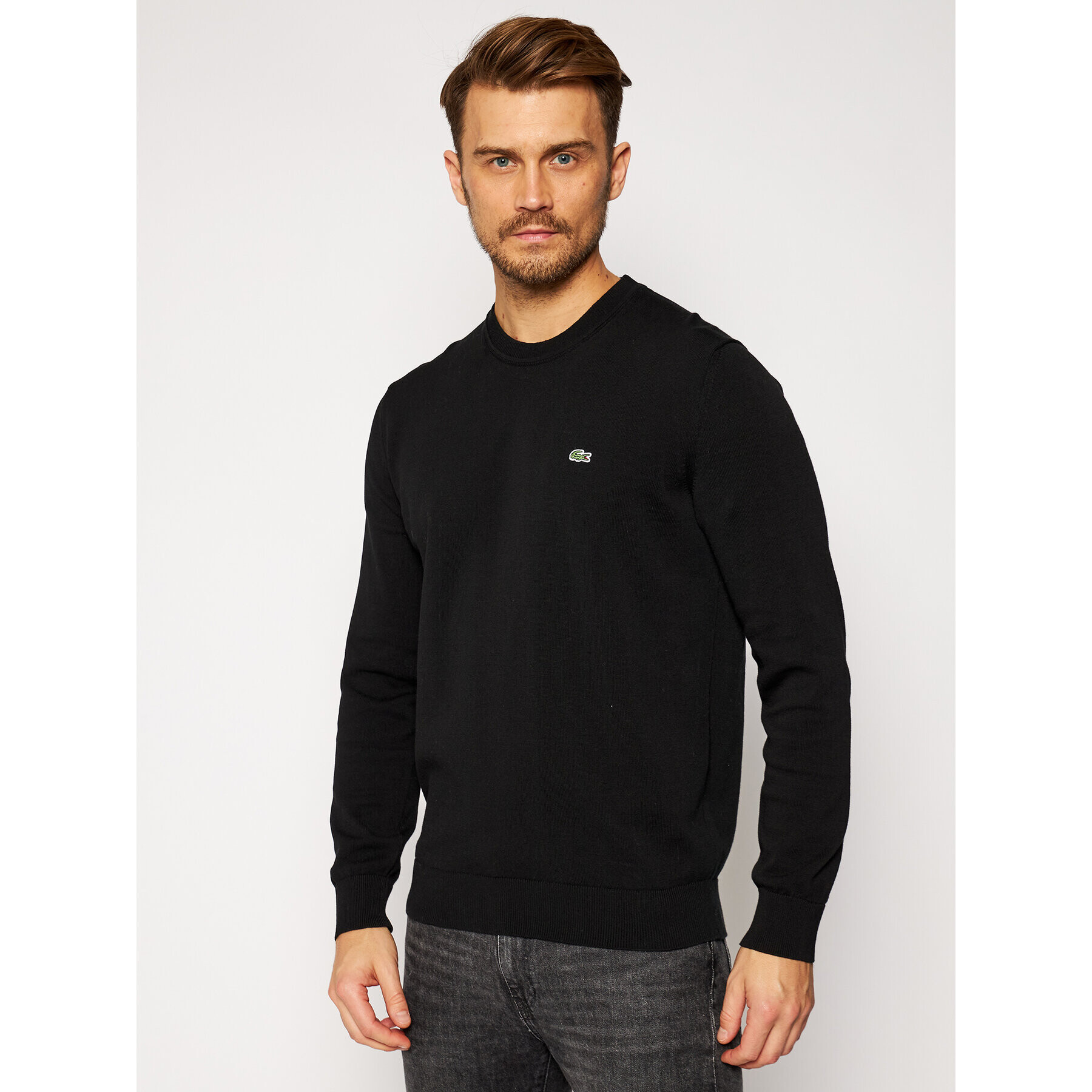 Lacoste Pulover AH2193 Negru Classic Fit - Pled.ro