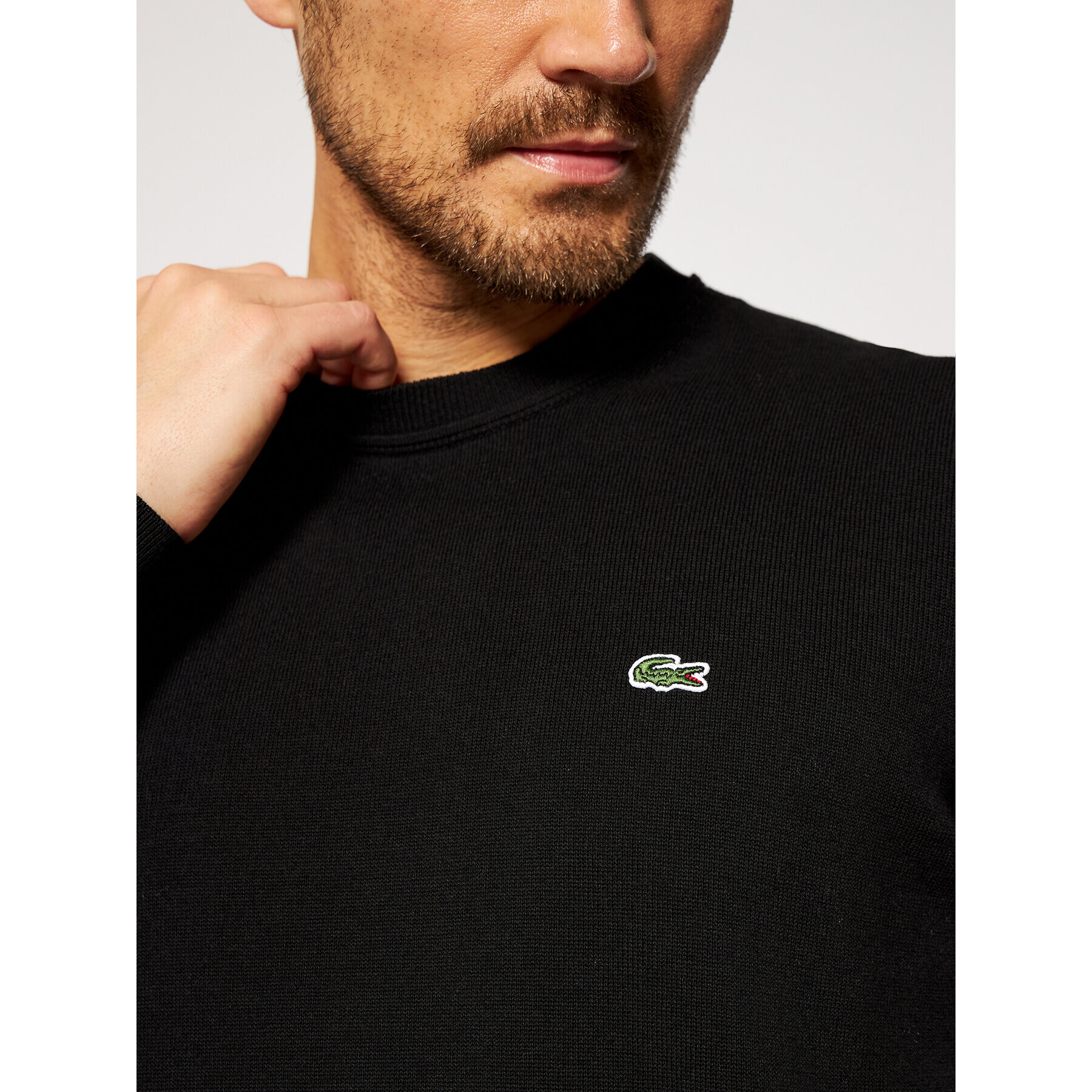 Lacoste Pulover AH2193 Negru Classic Fit - Pled.ro