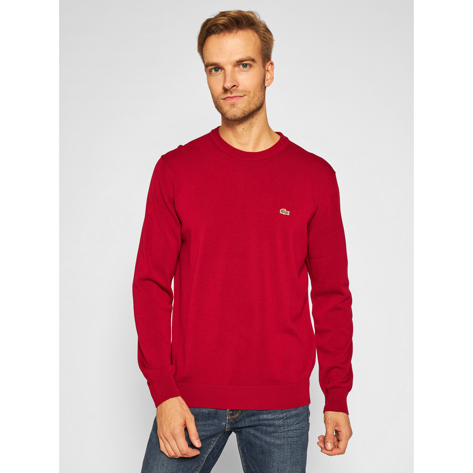 Lacoste Pulover AH2193 Roșu Classic Fit - Pled.ro