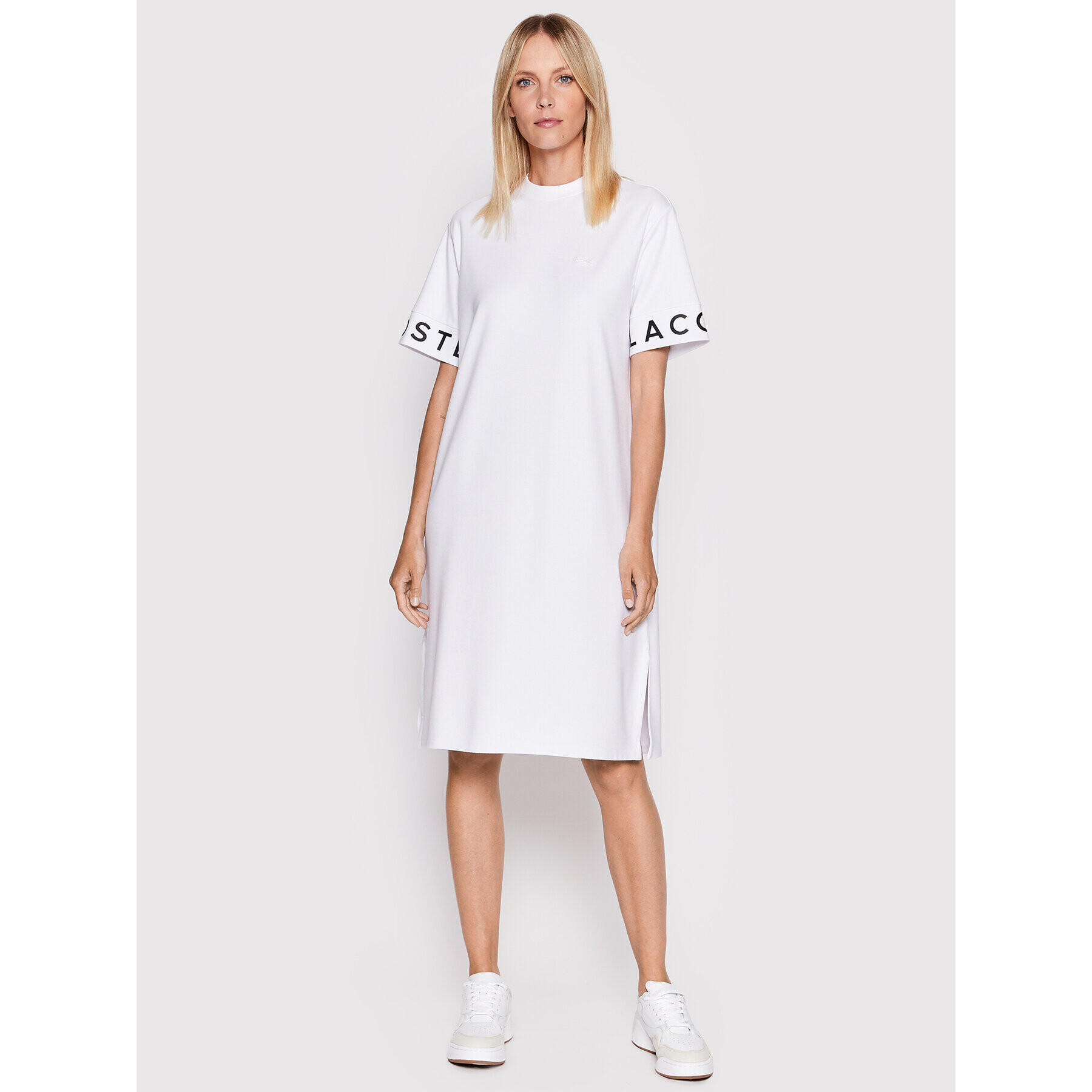 Lacoste Rochie de zi EF0107 Alb Relaxed Fit - Pled.ro