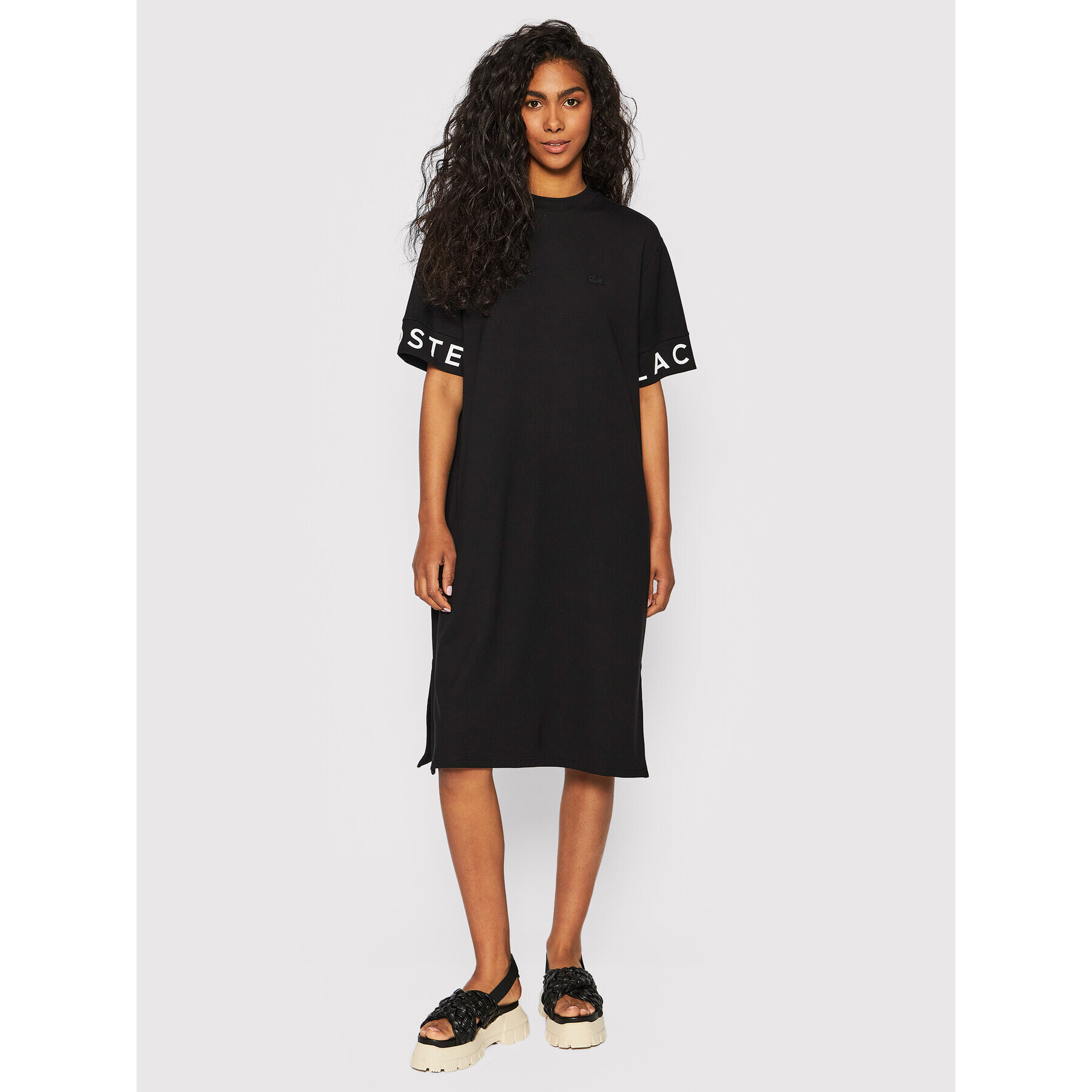 Lacoste Rochie de zi EF0107 Negru Relaxed Fit - Pled.ro