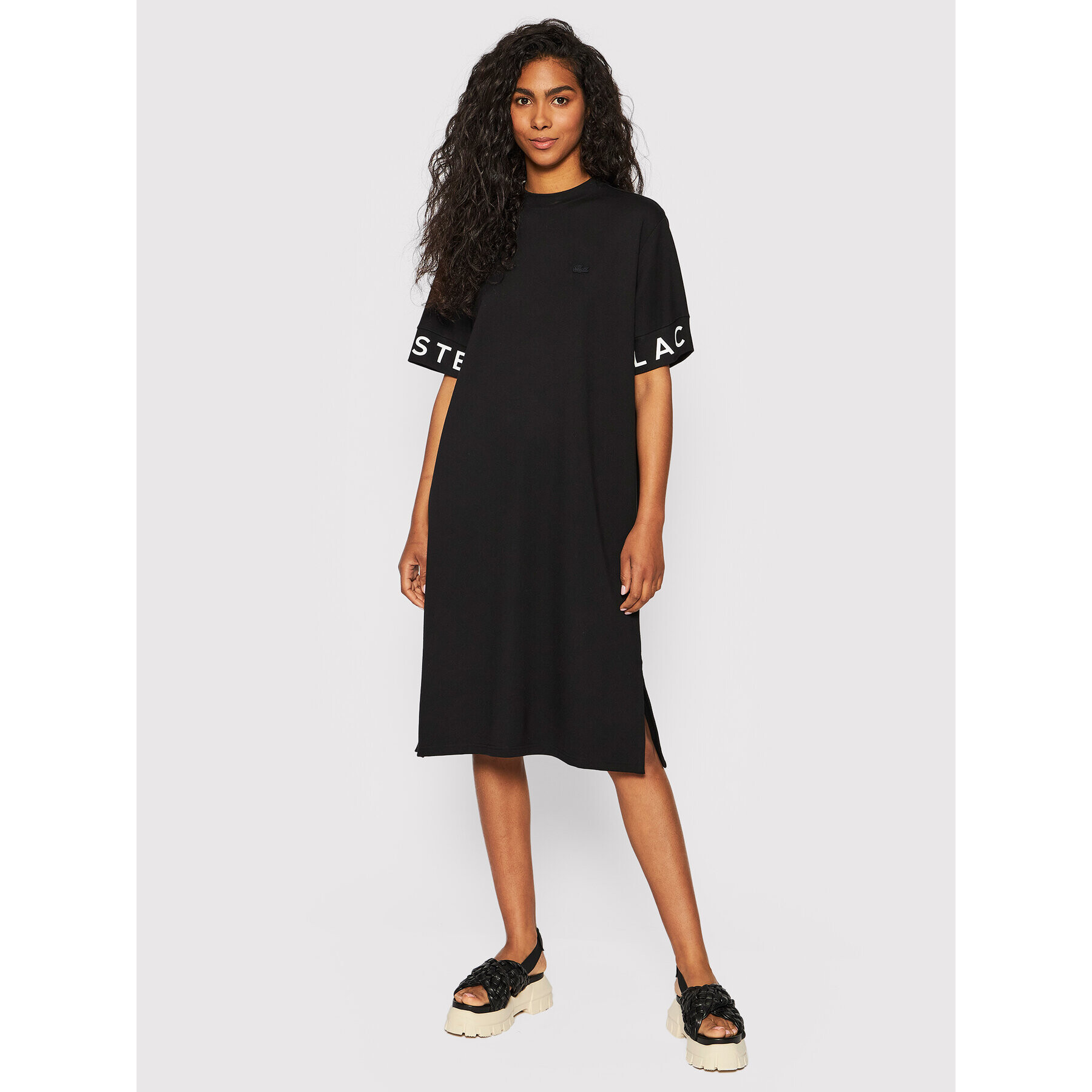 Lacoste Rochie de zi EF0107 Negru Relaxed Fit - Pled.ro