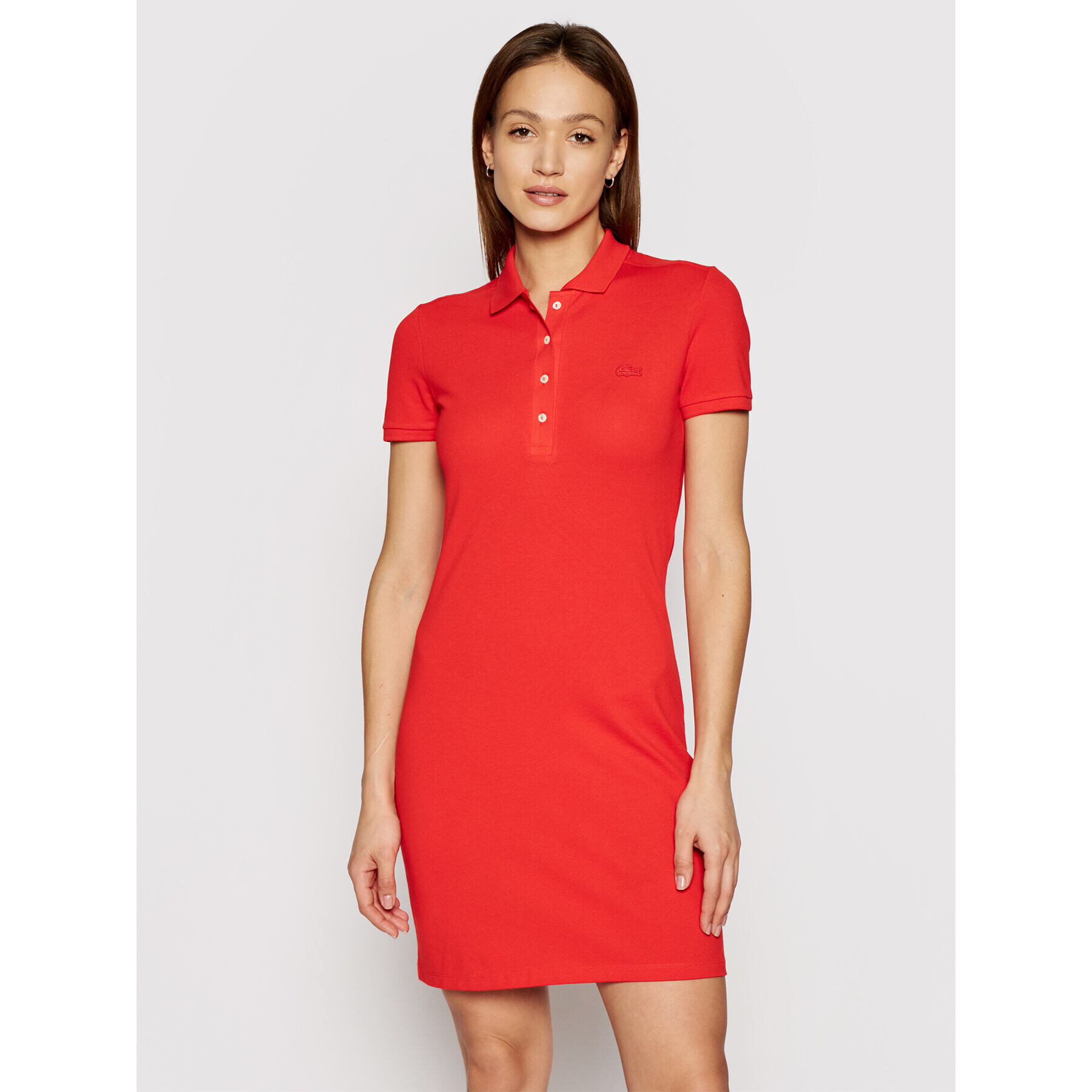 Lacoste Rochie de zi EF5473 Roșu Slim Fit - Pled.ro