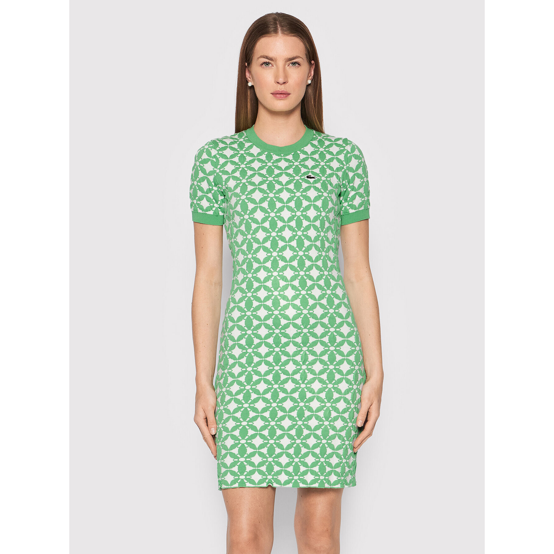 Lacoste Rochie tricotată EF1674 Verde Slim Fit - Pled.ro