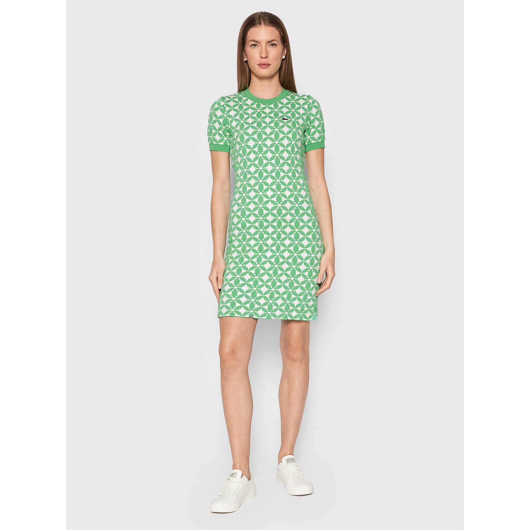 Lacoste Rochie tricotată EF1674 Verde Slim Fit - Pled.ro