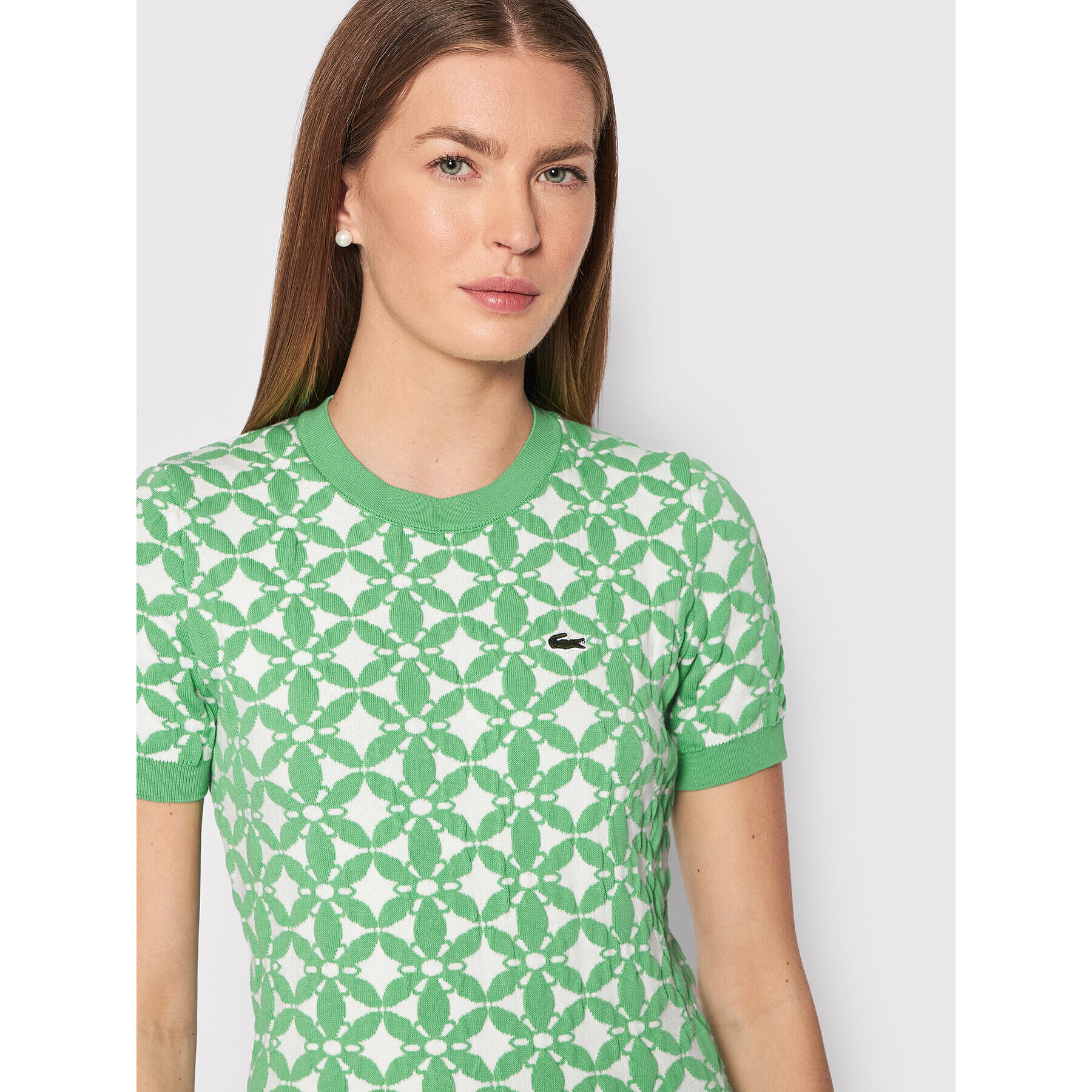 Lacoste Rochie tricotată EF1674 Verde Slim Fit - Pled.ro