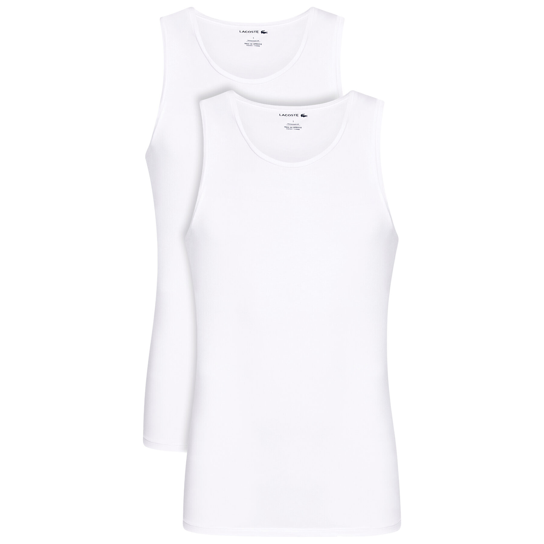 Lacoste Set 2 Tank top-uri TH3452 Alb Regular Fit - Pled.ro