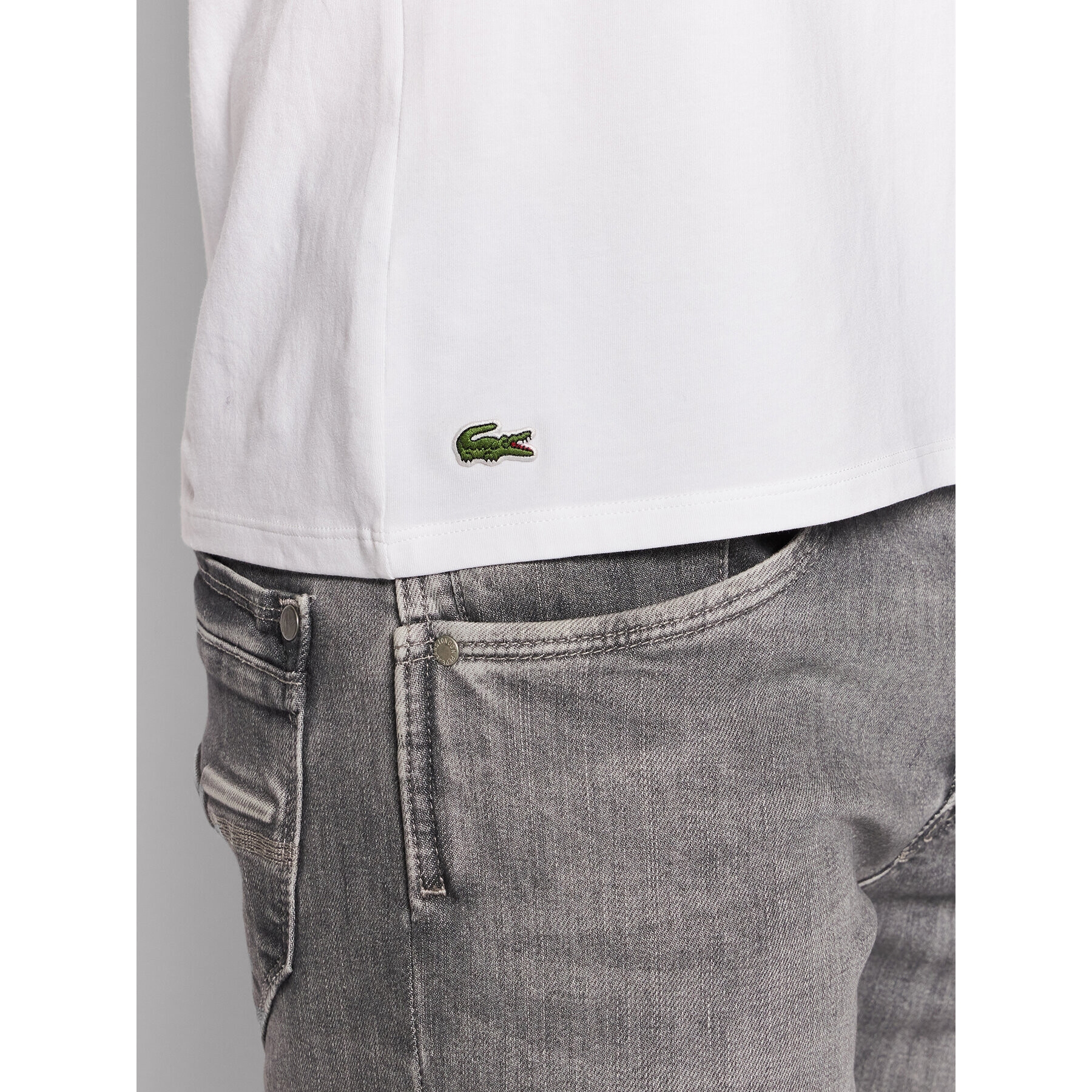 Lacoste Set 2 tricouri TH3457 Alb Regular Fit - Pled.ro