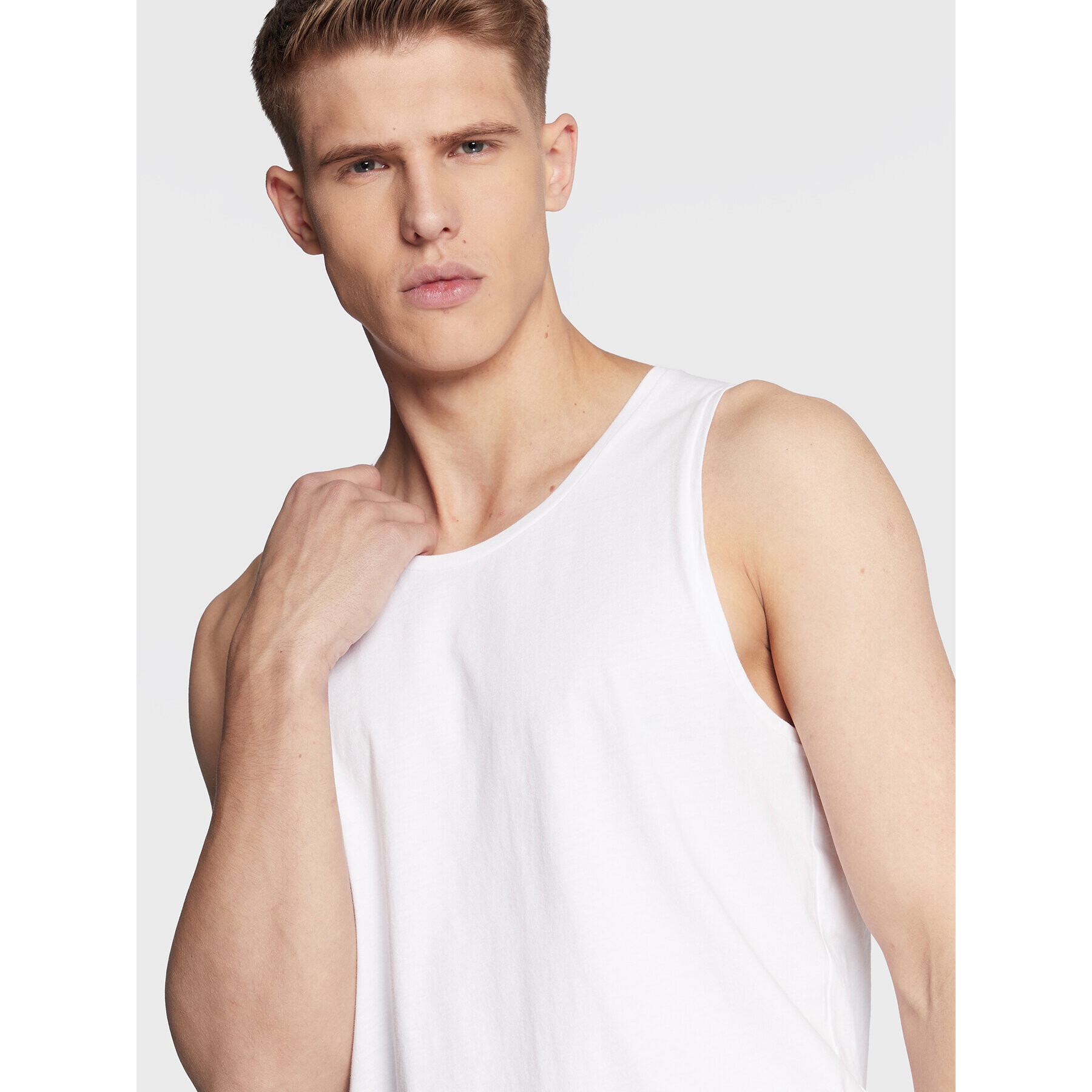 Lacoste Set 3 Tank top-uri TH3441 Alb Regular Fit - Pled.ro