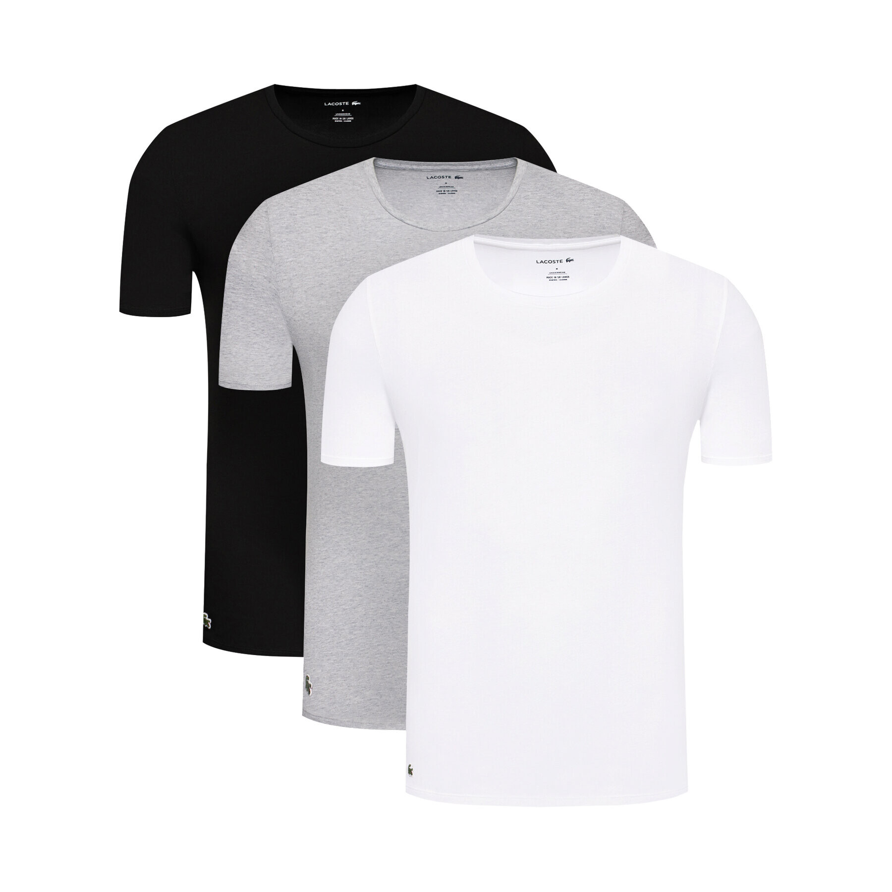 Lacoste Set 3 tricouri TH3321 Colorat Slim Fit - Pled.ro