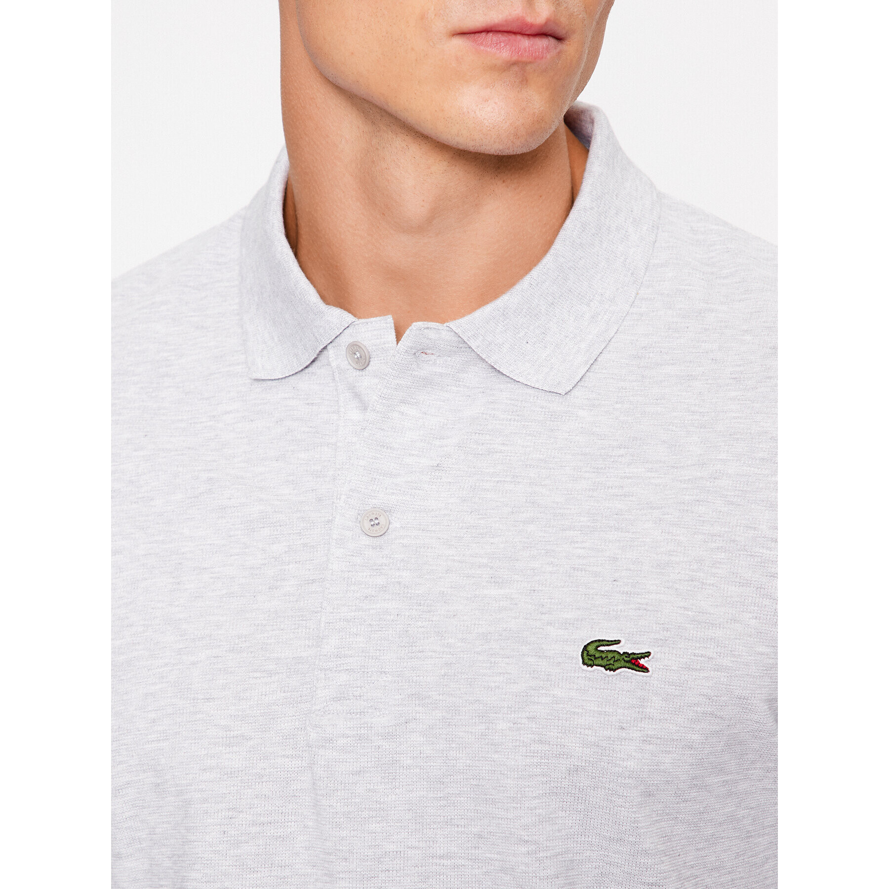 Lacoste Tricou polo DH0783 Gri Regular Fit - Pled.ro