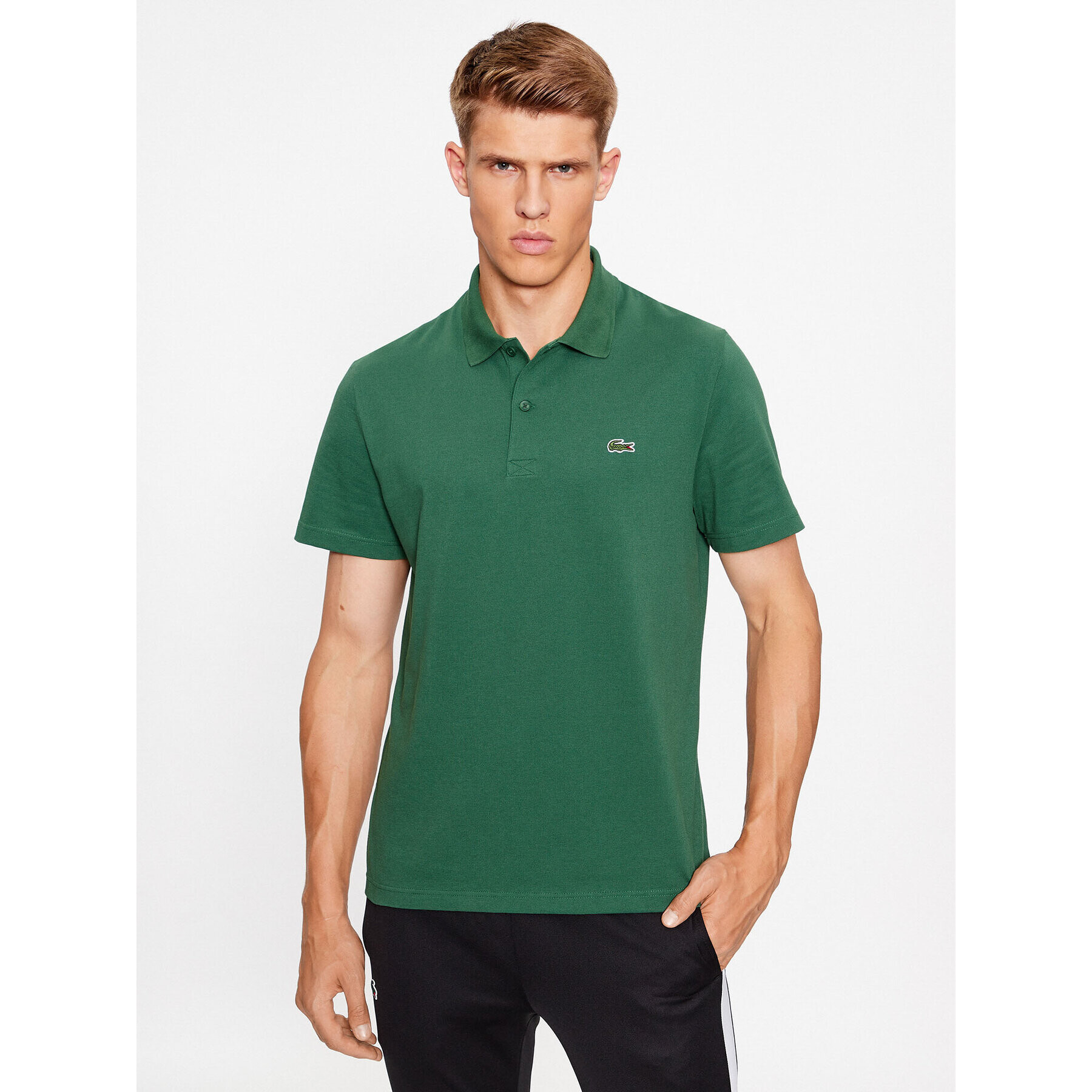 Lacoste Tricou polo DH0783 Verde Regular Fit - Pled.ro