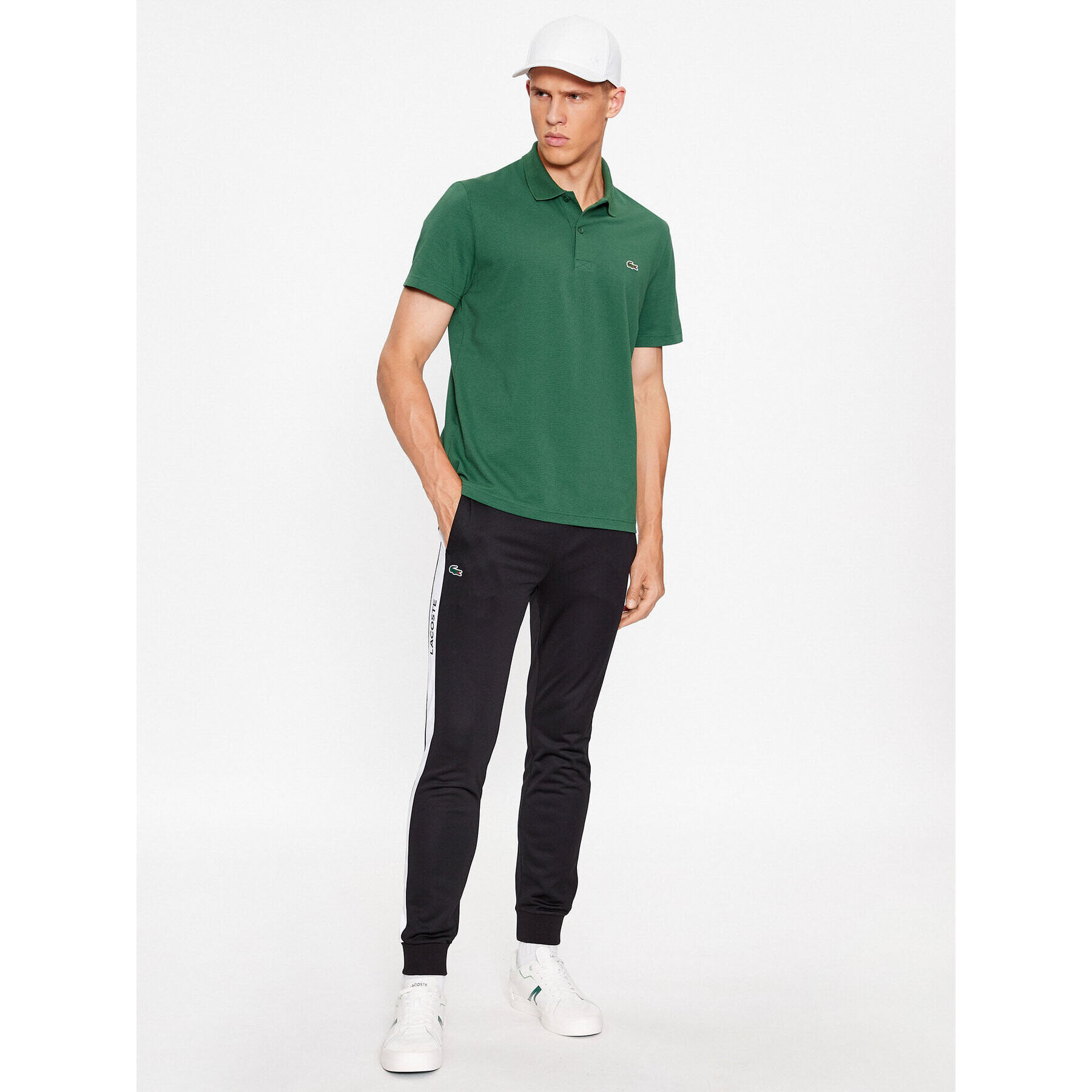 Lacoste Tricou polo DH0783 Verde Regular Fit - Pled.ro