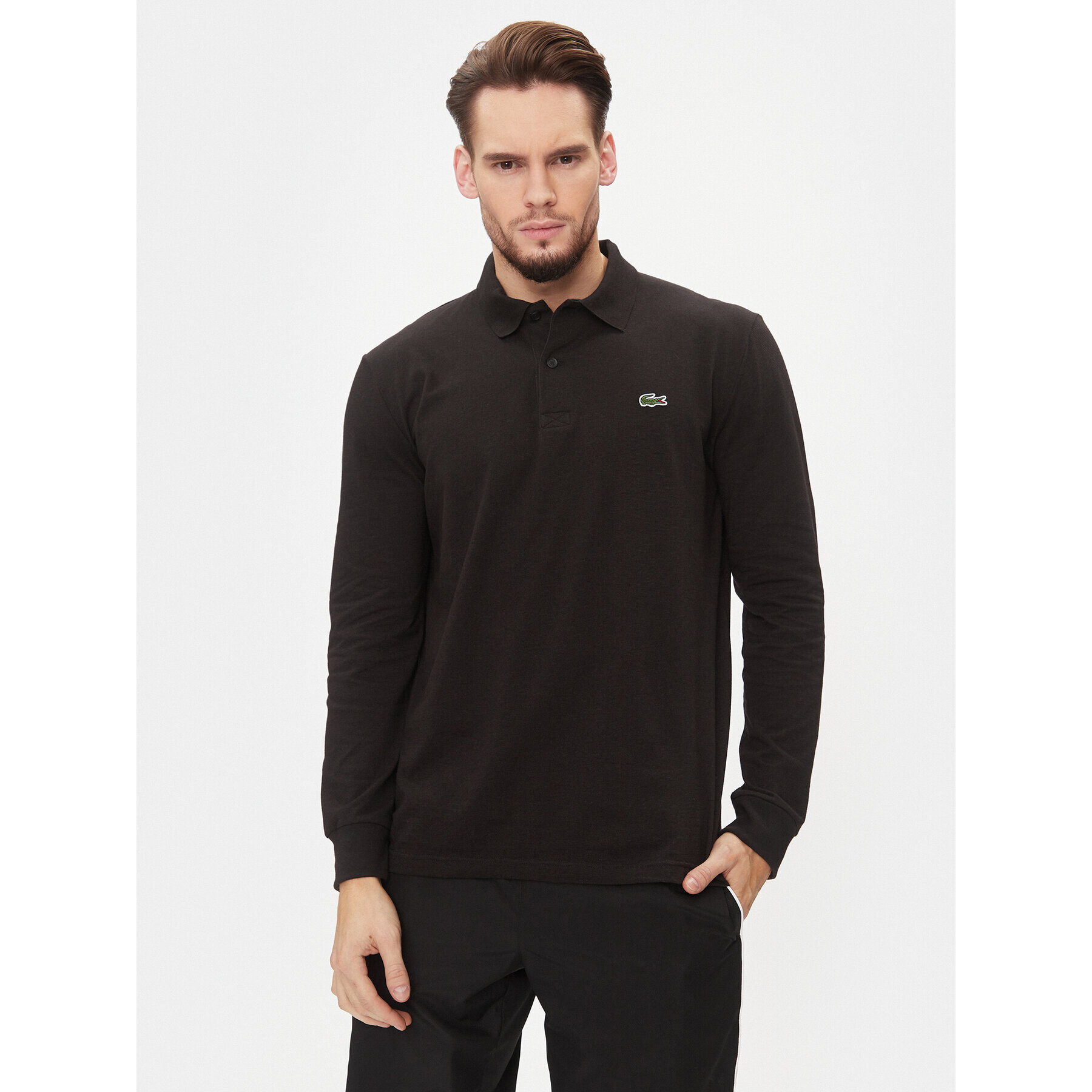 Lacoste Tricou polo DH0784 Negru Regular Fit - Pled.ro