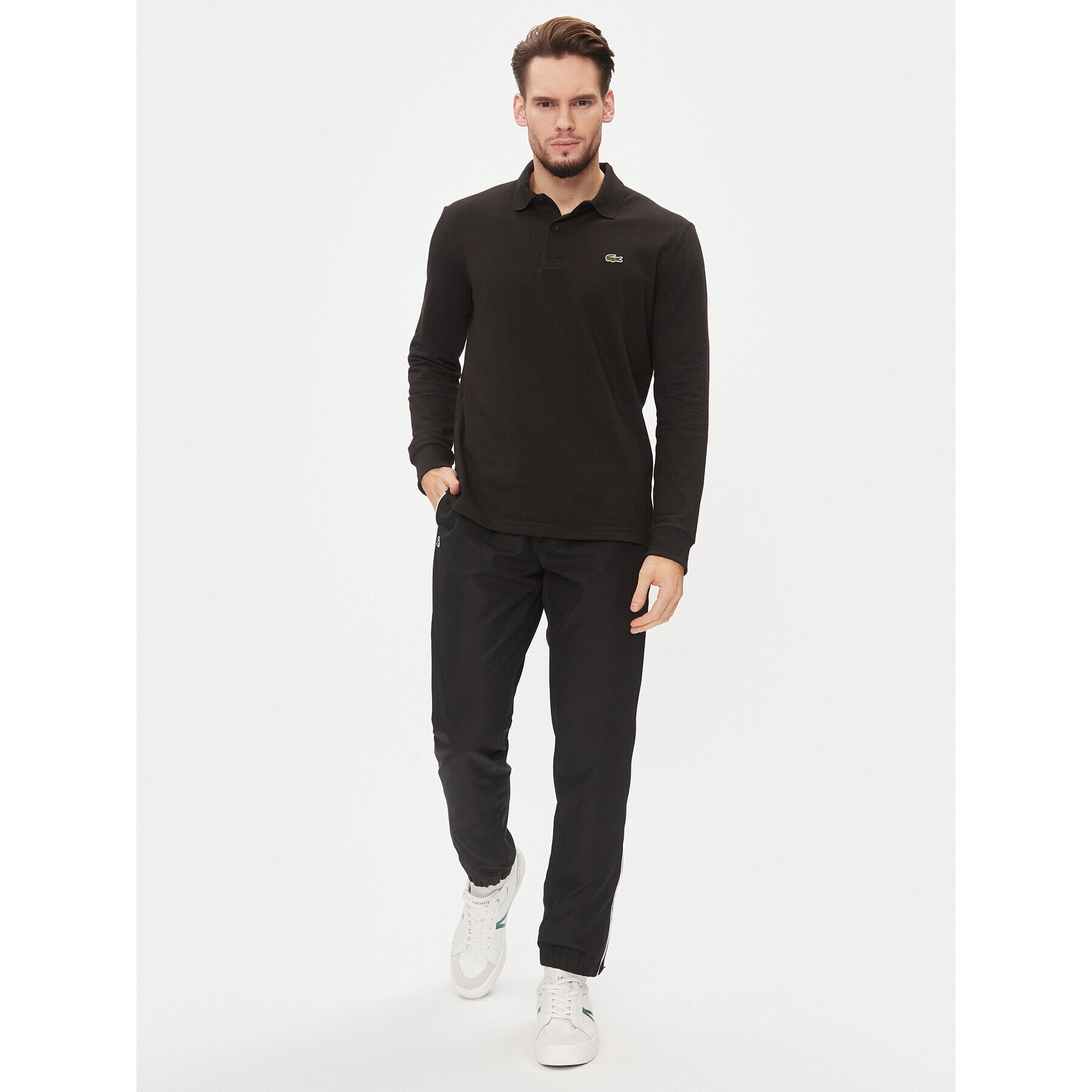 Lacoste Tricou polo DH0784 Negru Regular Fit - Pled.ro