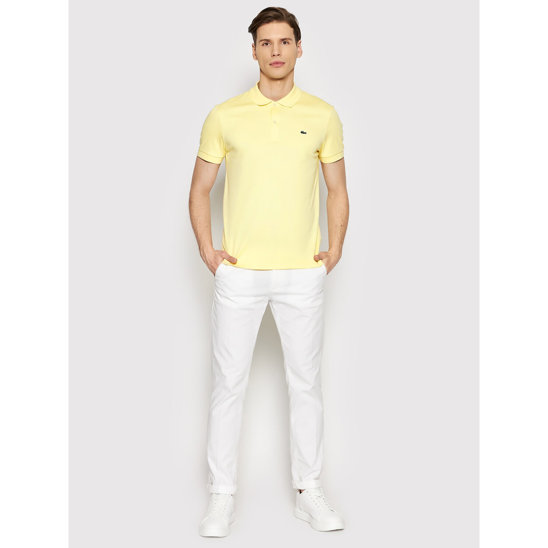 Lacoste Tricou polo DH2050 Galben Regular Fit - Pled.ro