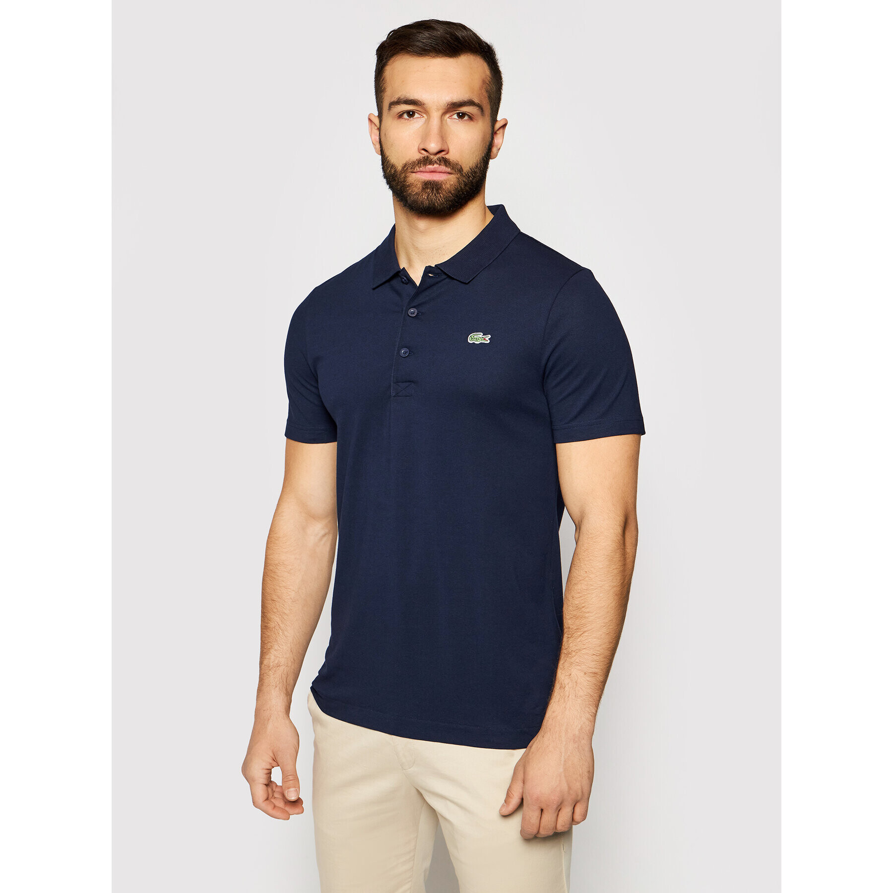 Lacoste Tricou polo DH2881 Bleumarin Regular Fit - Pled.ro