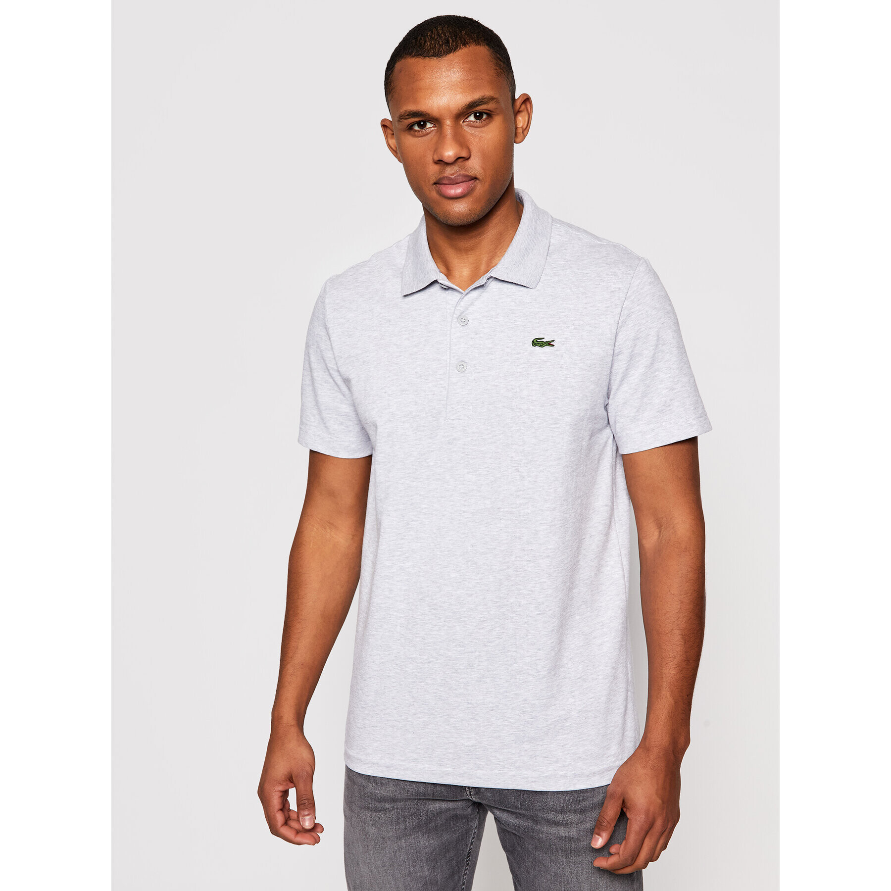 Lacoste Tricou polo DH2881 Gri Regular Fit - Pled.ro