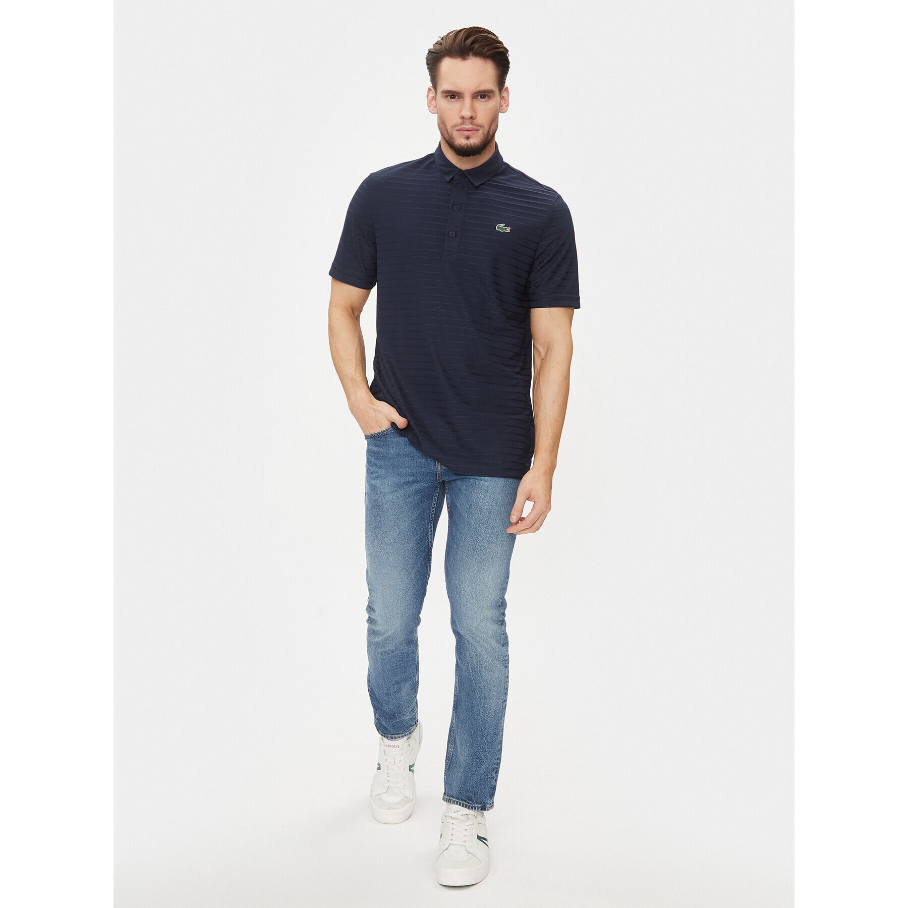 Lacoste Tricou polo DH6844 Bleumarin Regular Fit - Pled.ro