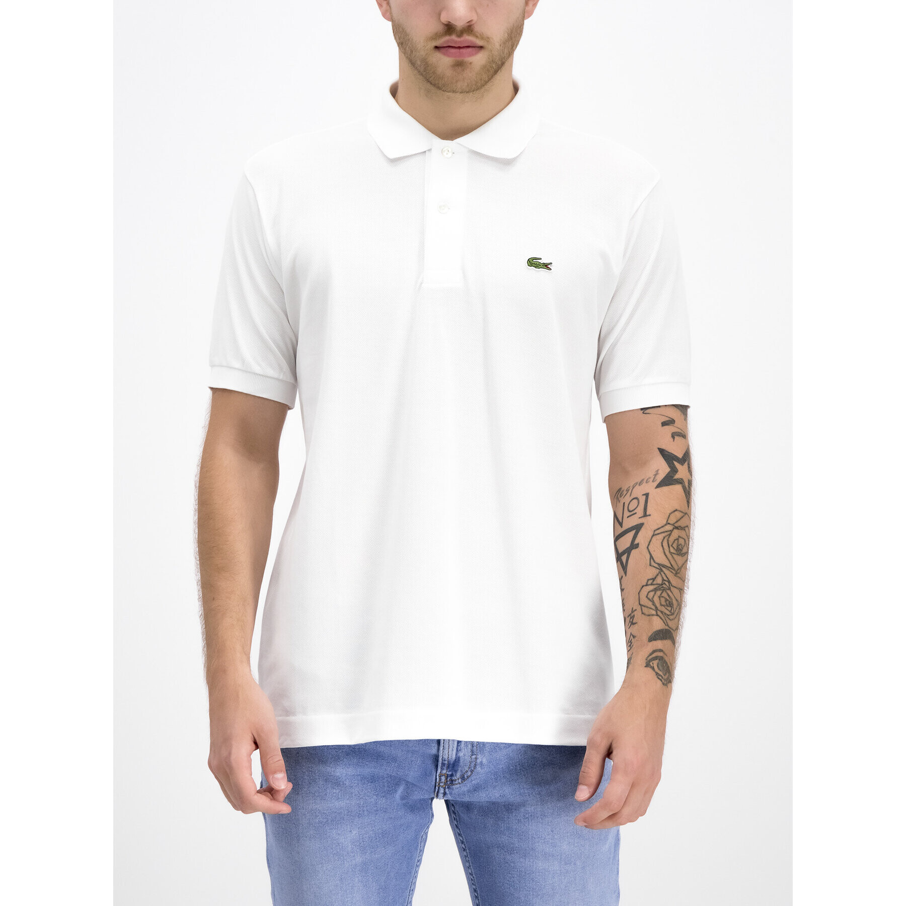 Lacoste Tricou polo L1212 Alb Classic Fit - Pled.ro