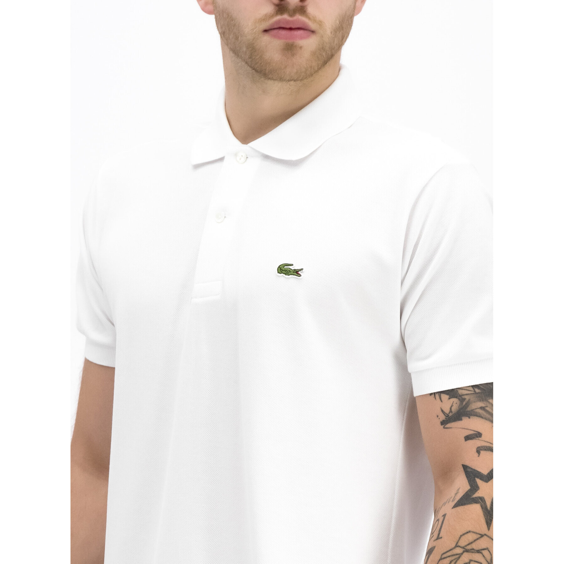 Lacoste Tricou polo L1212 Alb Classic Fit - Pled.ro