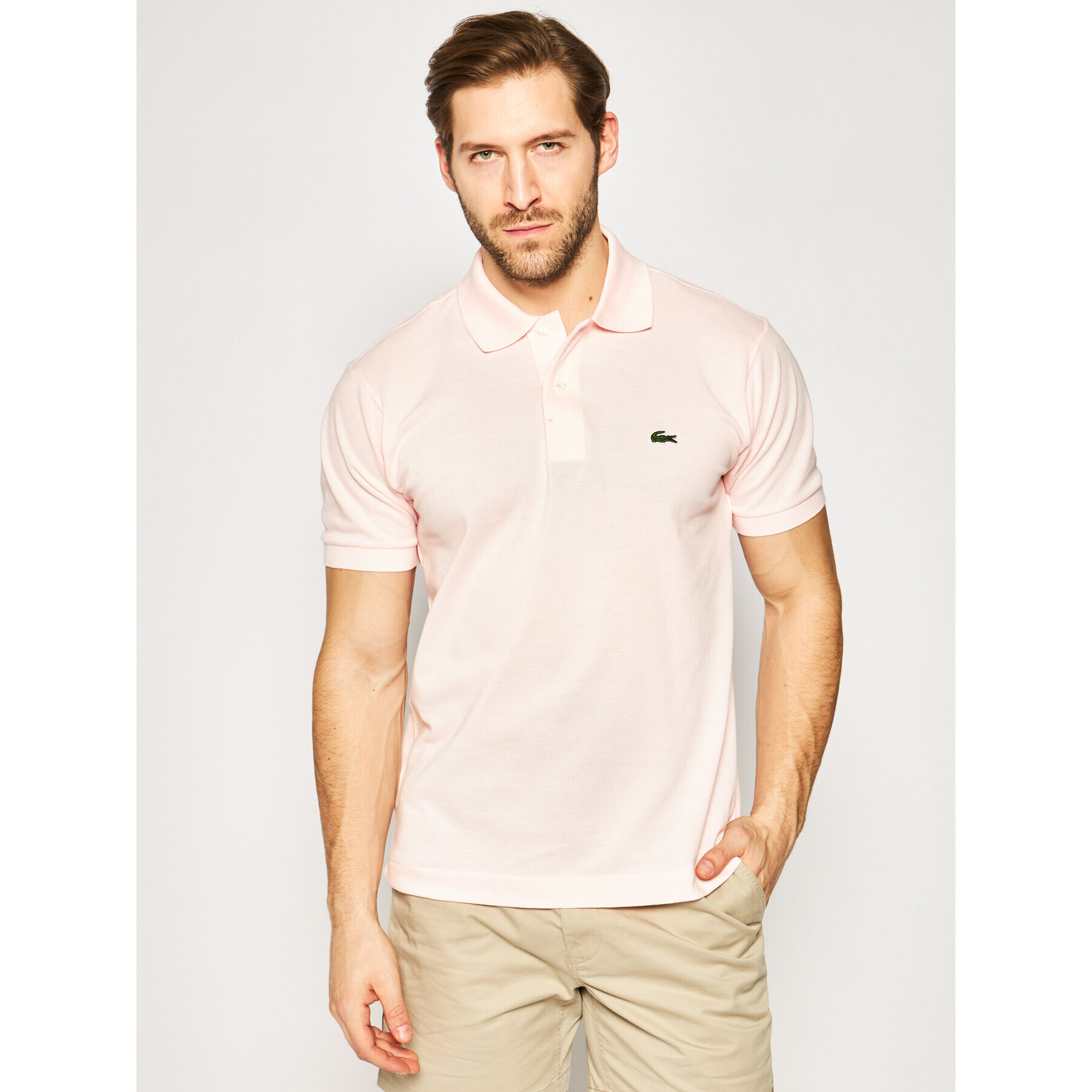 Lacoste Tricou polo L1212 Roz Classic Fit - Pled.ro