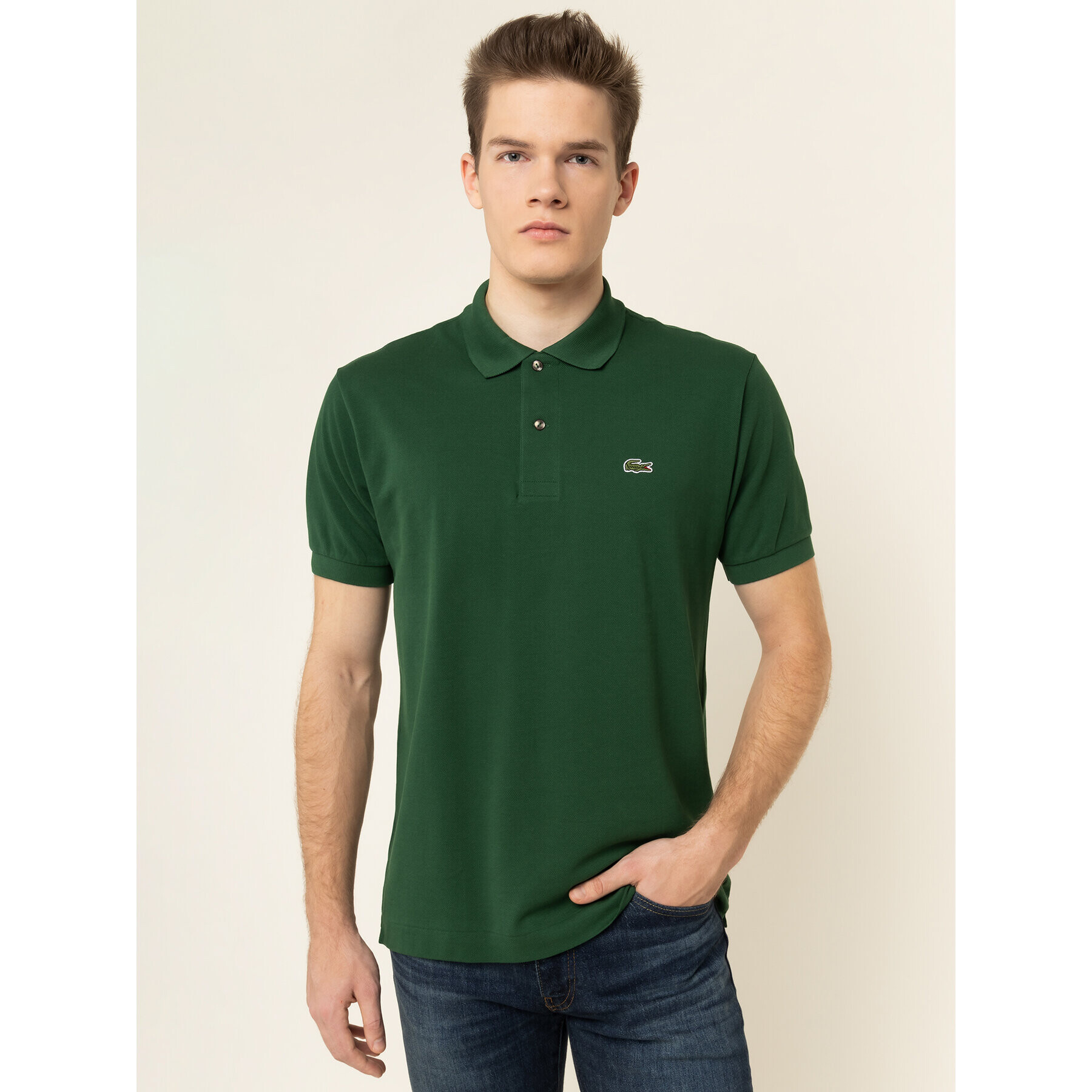 Lacoste Tricou polo L1212 Verde Classic Fit - Pled.ro