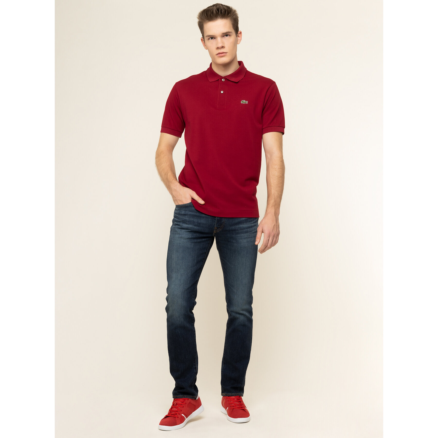 Lacoste Tricou polo L1212 Vișiniu Classic Fit - Pled.ro