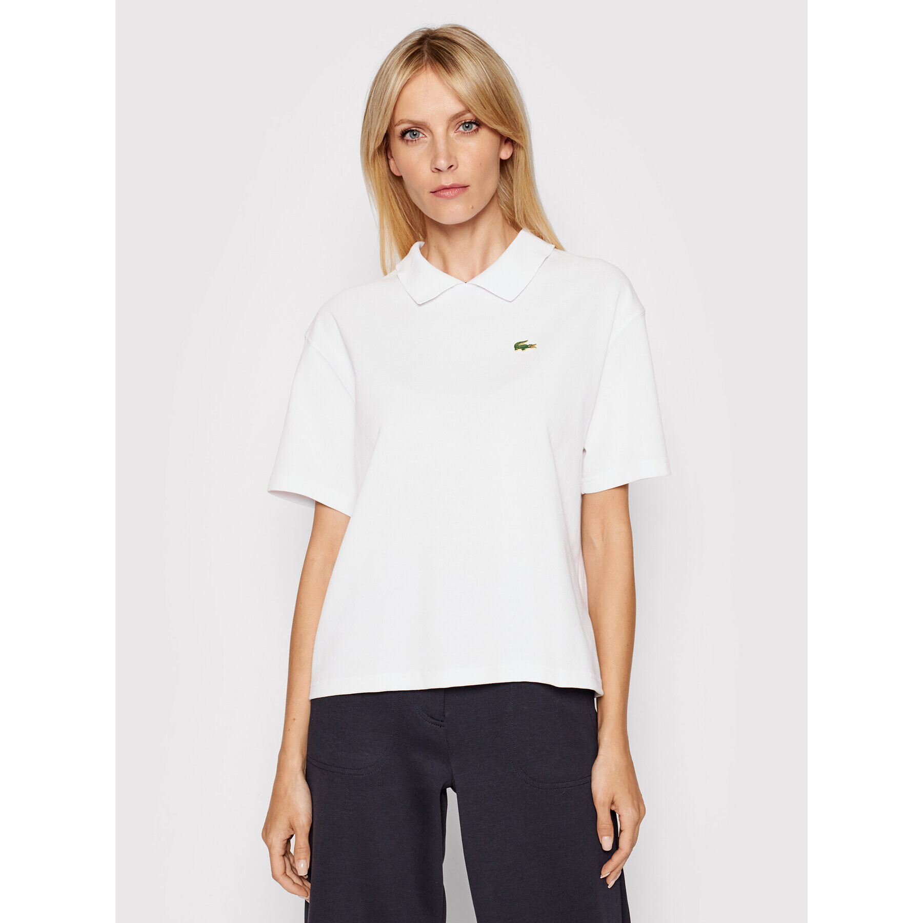 Lacoste Tricou polo PF0857 Alb Boxy Fit - Pled.ro