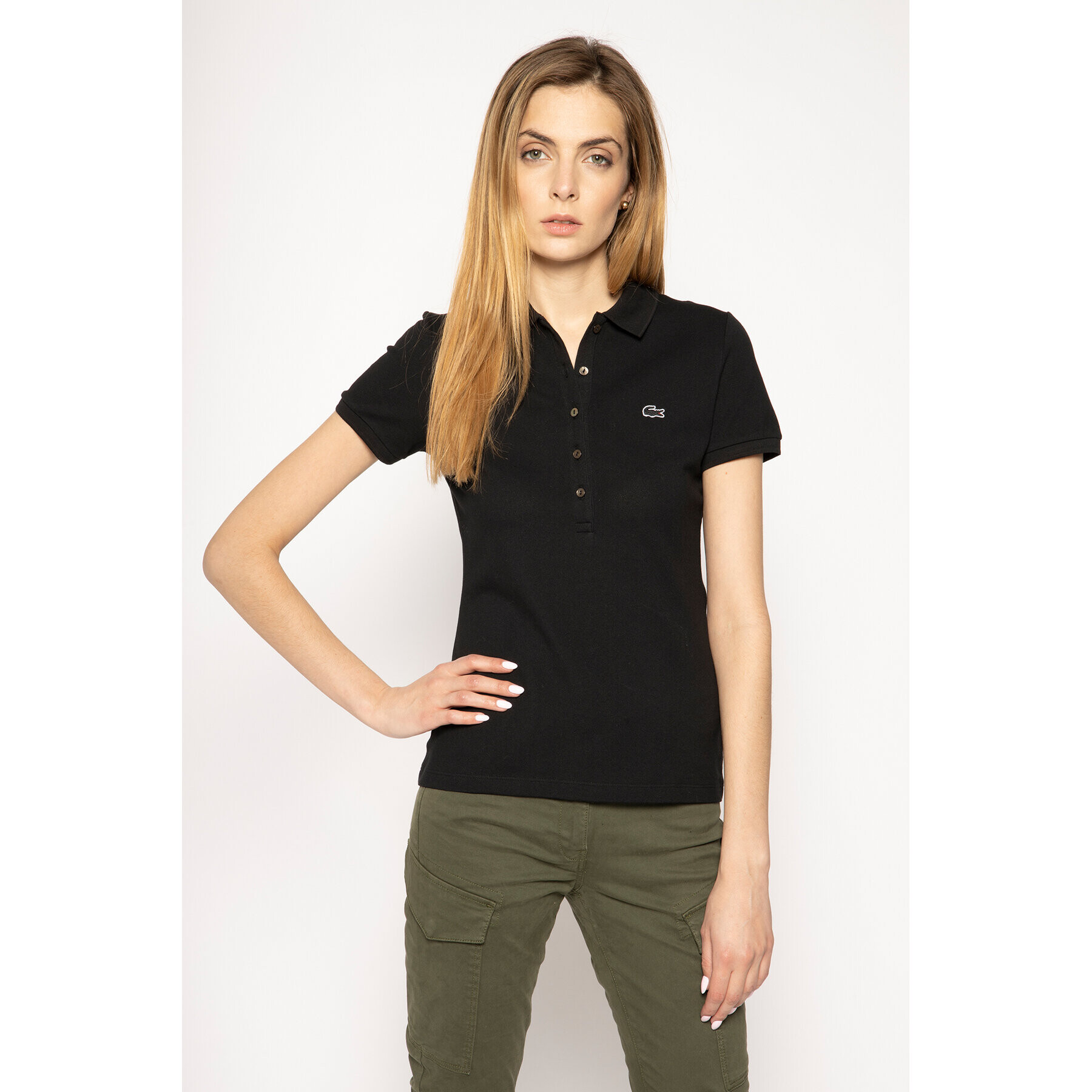 Lacoste Tricou polo PF7845 Negru Slim Fit - Pled.ro