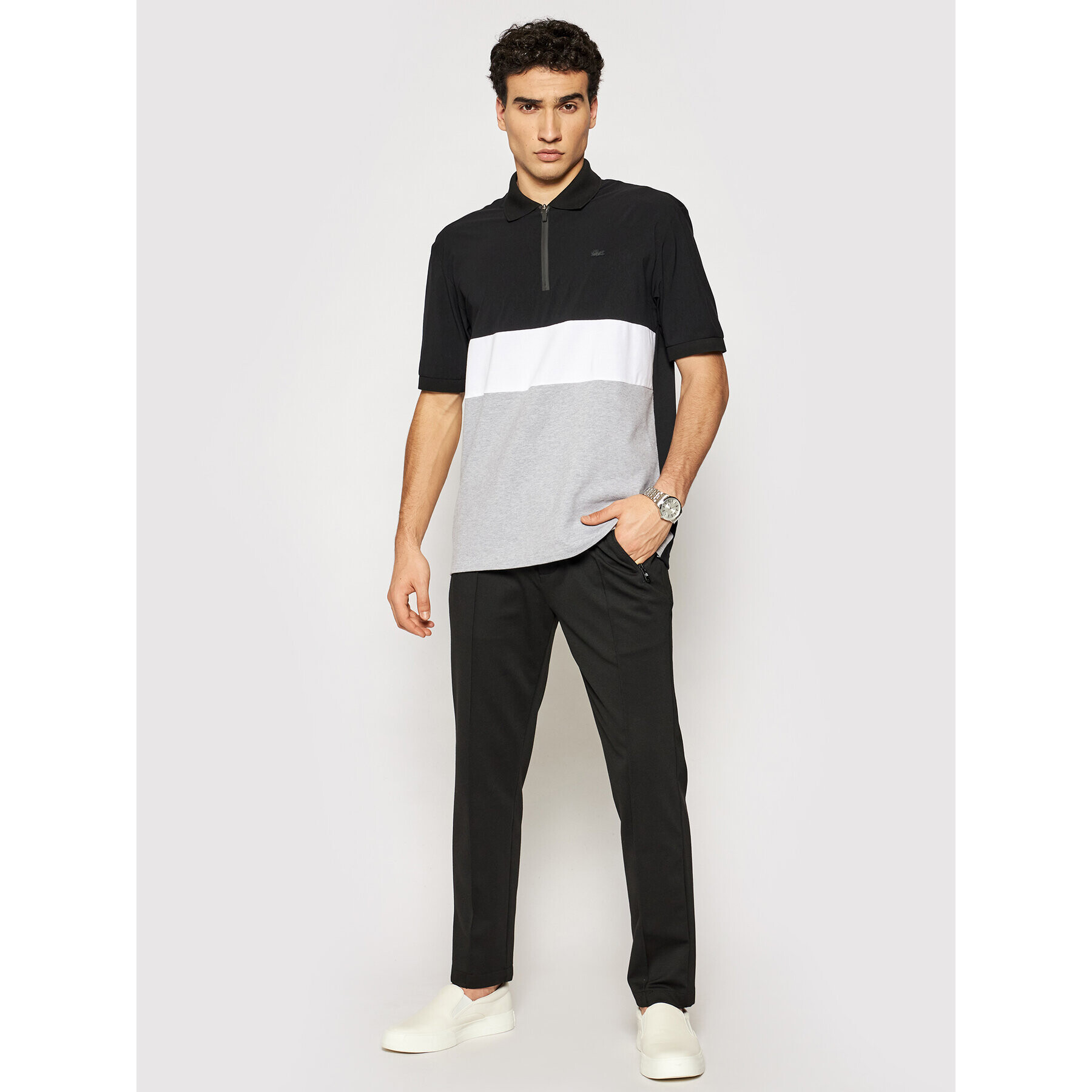 Lacoste Tricou polo PH0104 Negru Relaxed Fit - Pled.ro