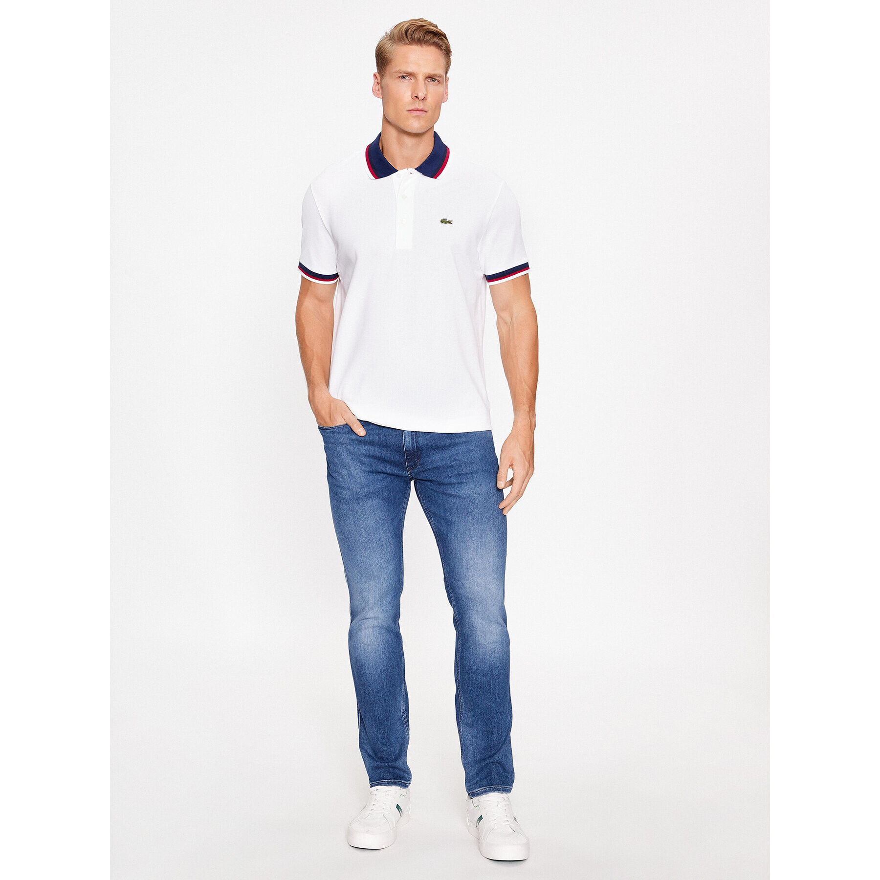 Lacoste Tricou polo PH3461 Alb Regular Fit - Pled.ro