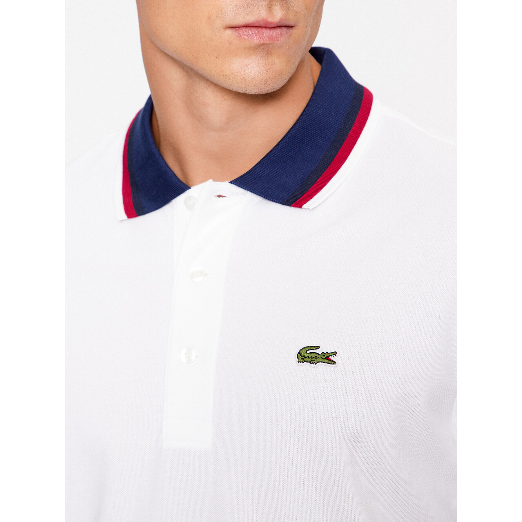 Lacoste Tricou polo PH3461 Alb Regular Fit - Pled.ro