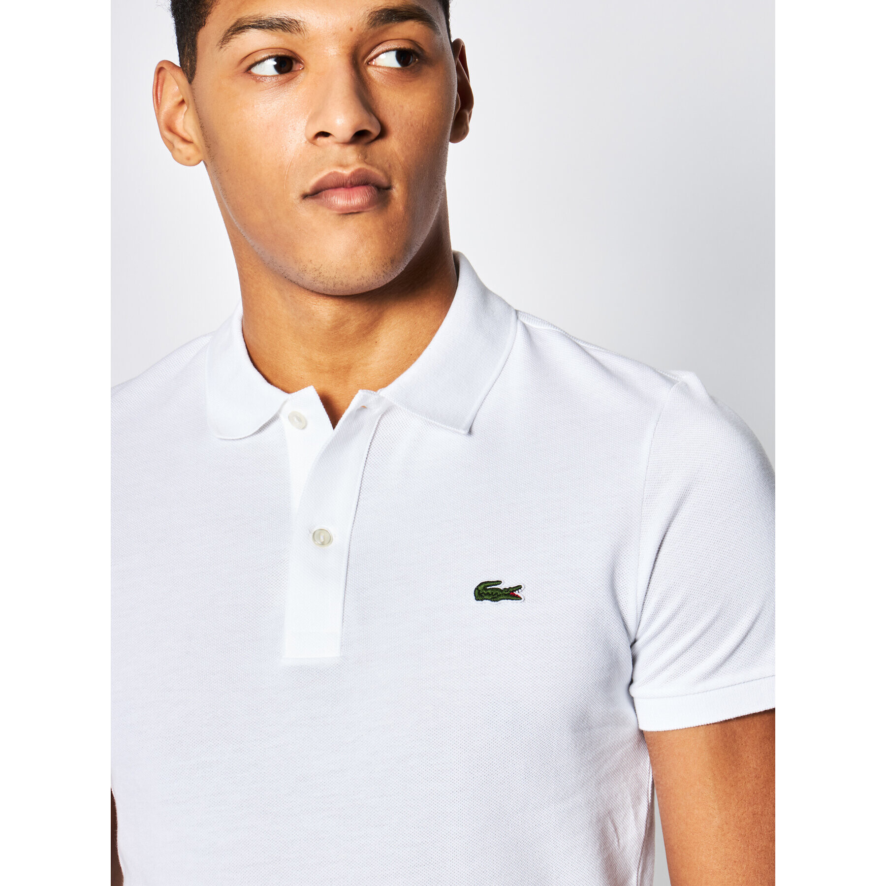 Lacoste Tricou polo PH4012 Alb Slim Fit - Pled.ro