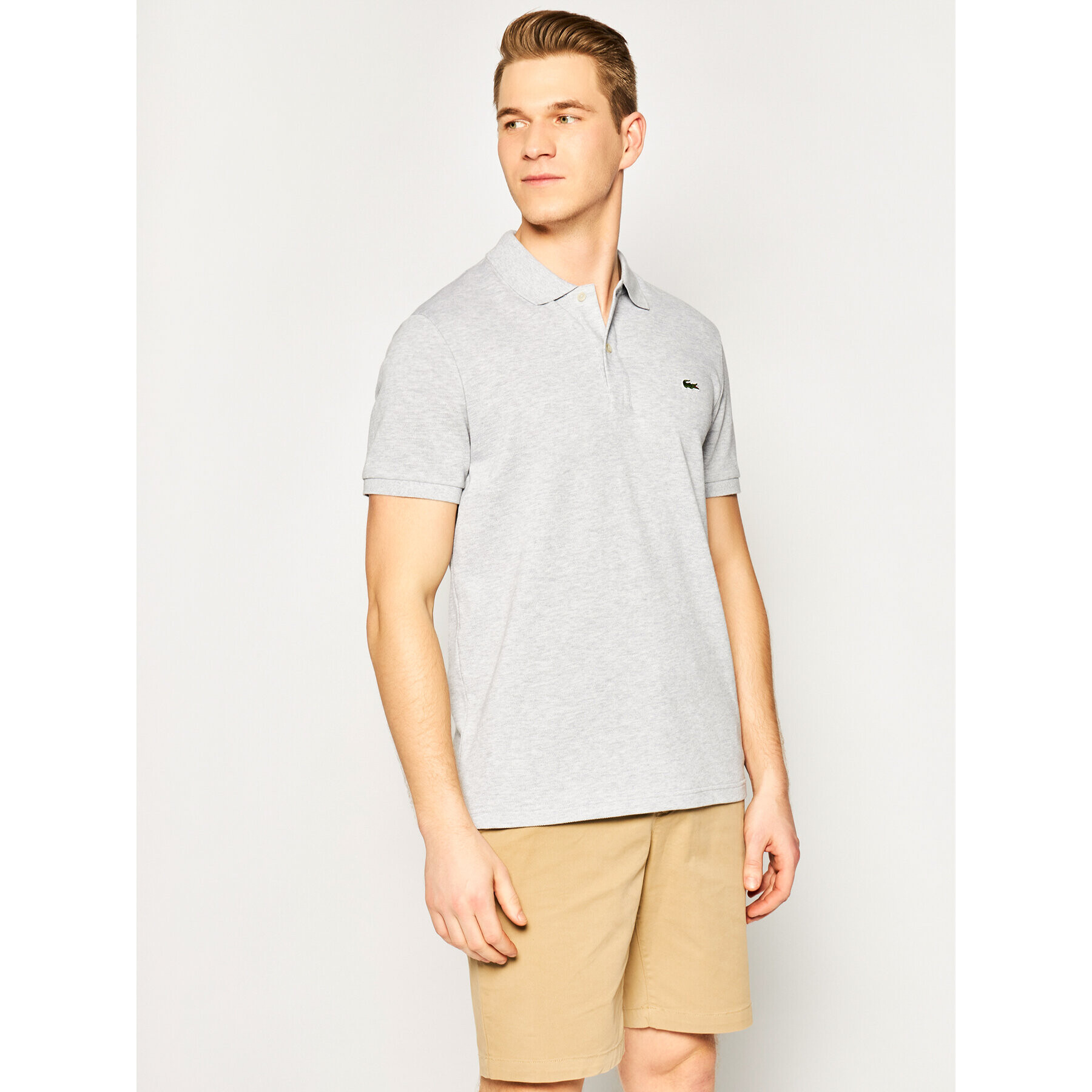 Lacoste Tricou polo PH4012 Gri Slim Fit - Pled.ro