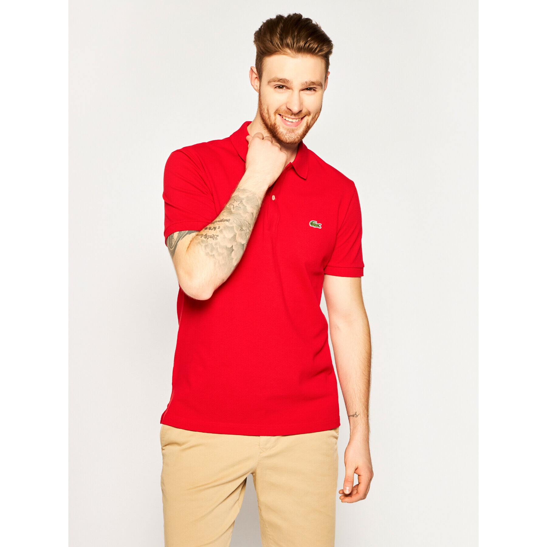 Lacoste Tricou polo PH4012 Roșu Slim Fit - Pled.ro