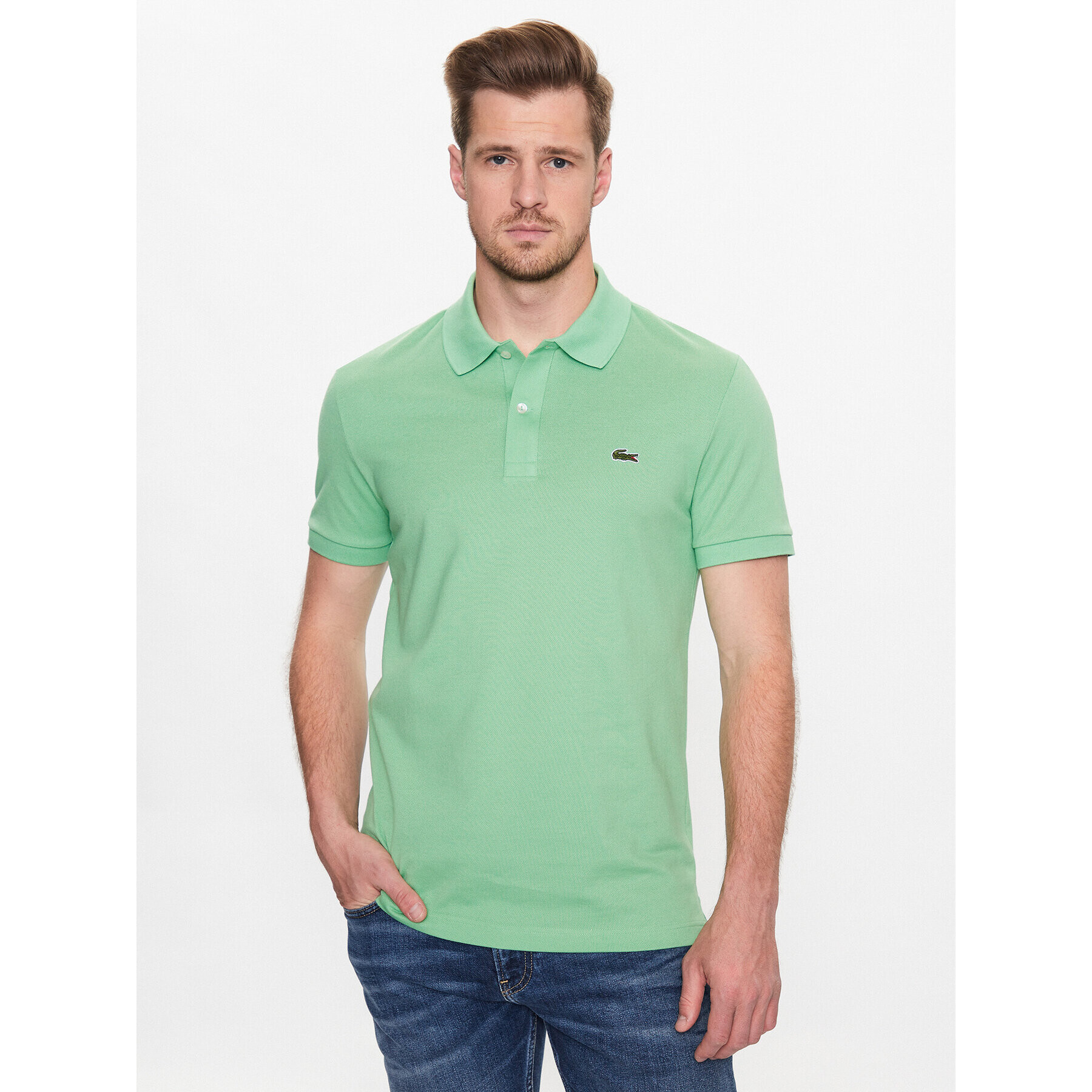 Lacoste Tricou polo PH4012 Verde Regular Fit - Pled.ro