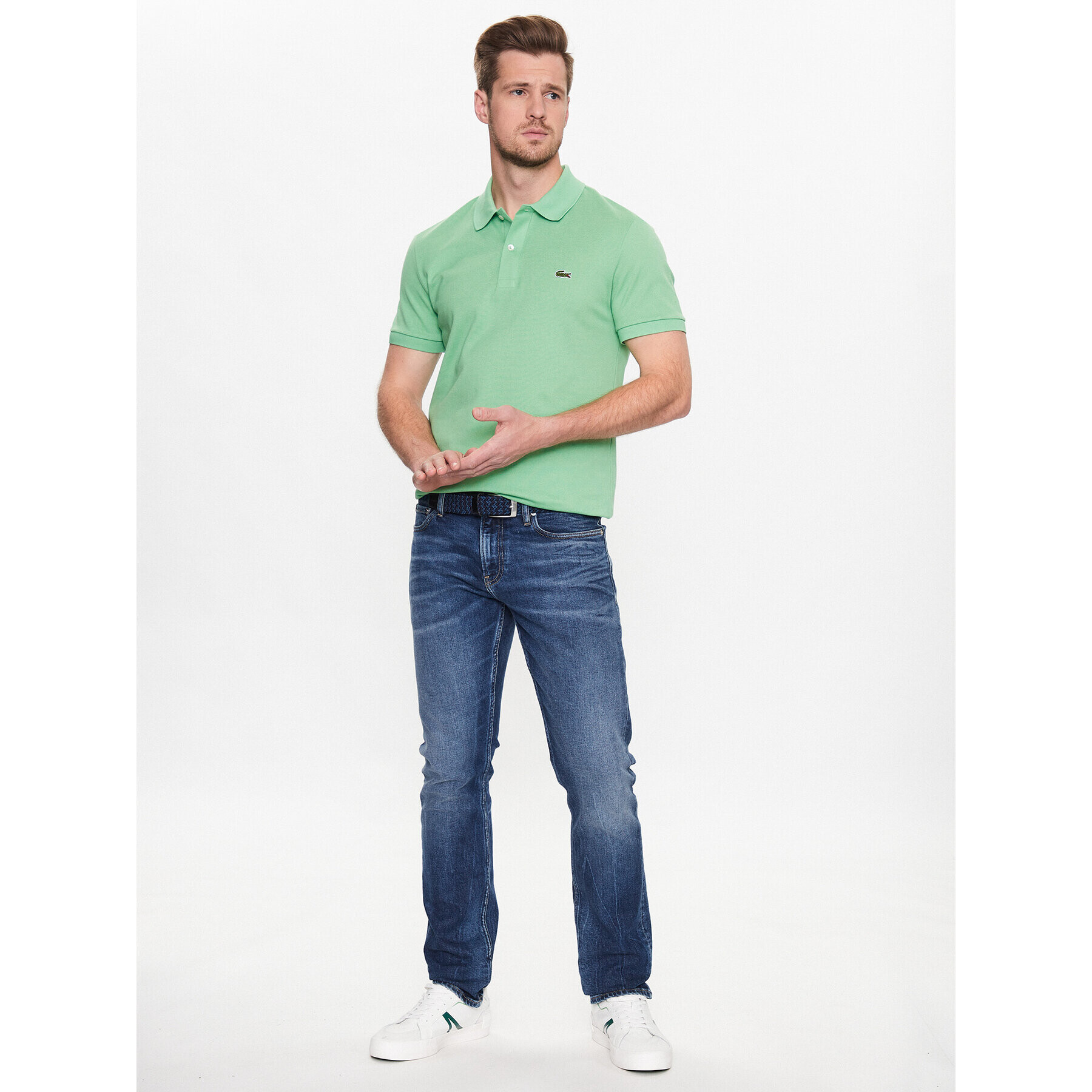 Lacoste Tricou polo PH4012 Verde Regular Fit - Pled.ro