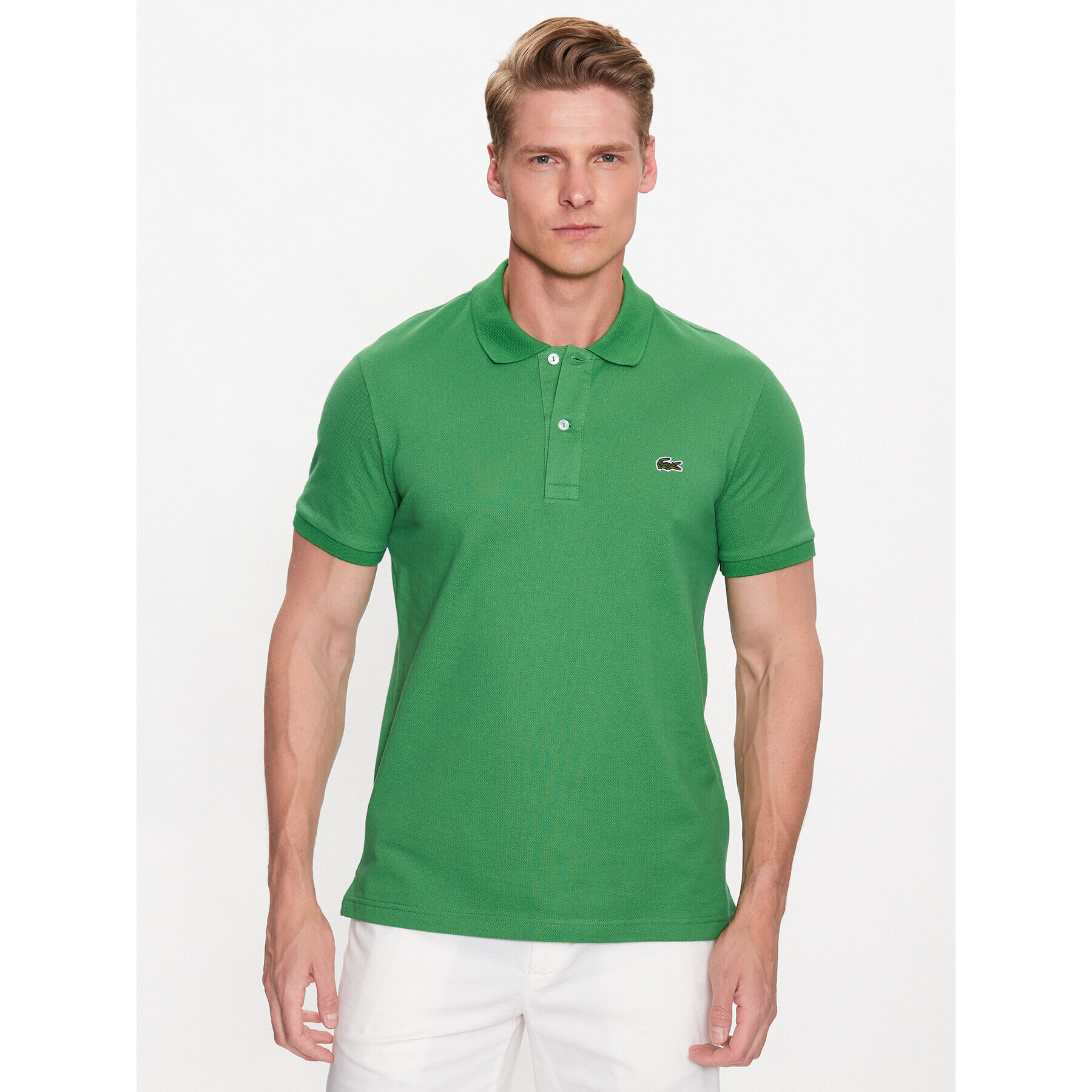 Lacoste Tricou polo PH4012 Verde Regular Fit - Pled.ro