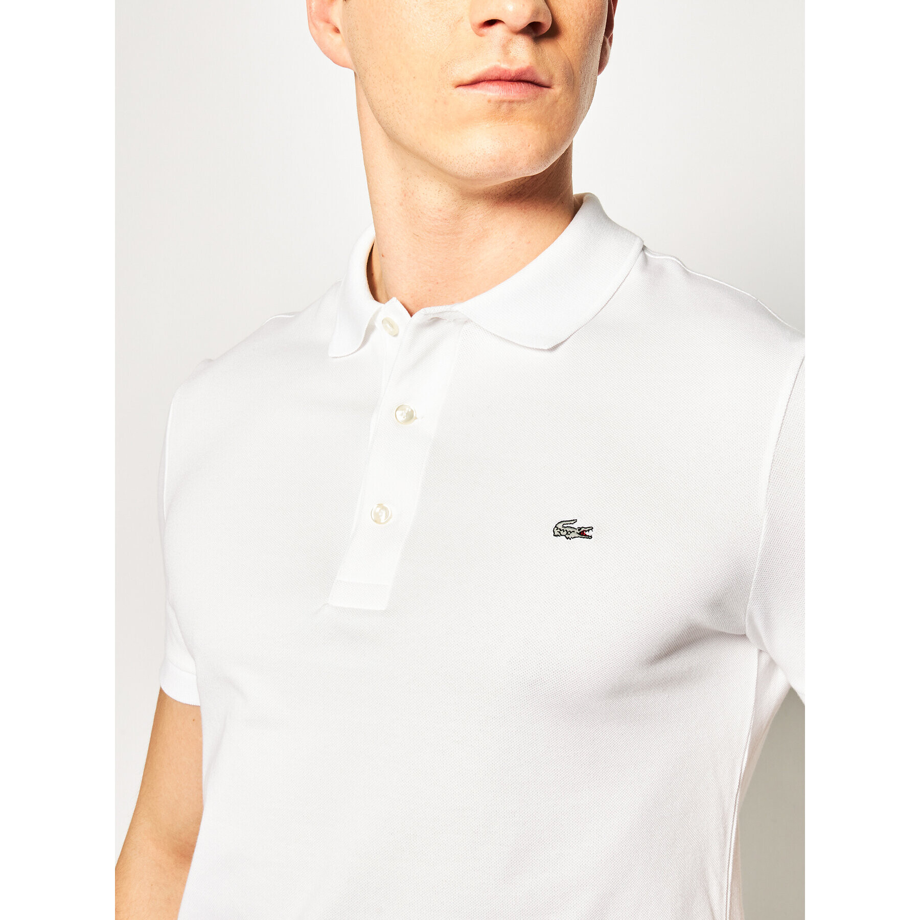 Lacoste Tricou polo PH4014 Alb Slim Fit - Pled.ro