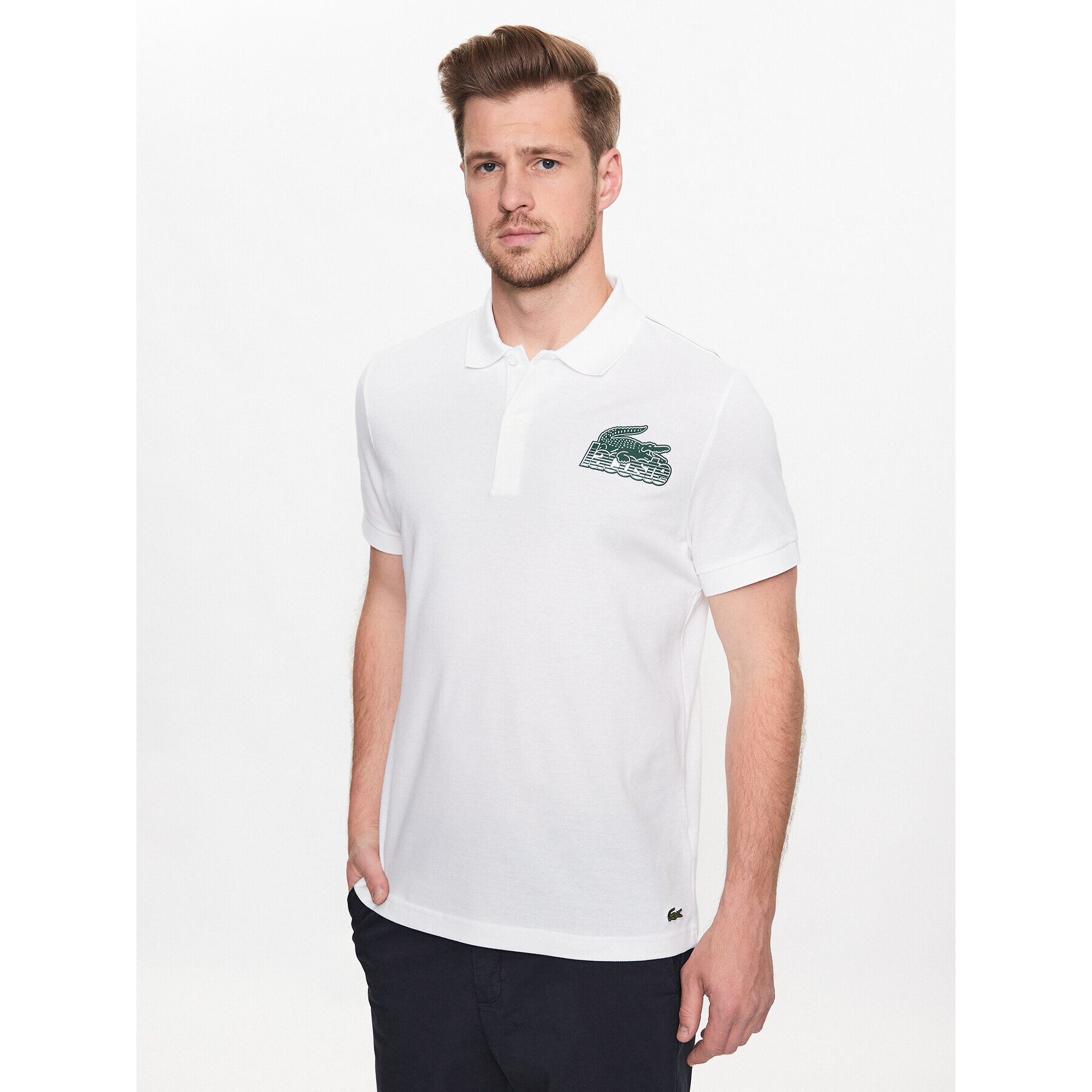 Lacoste Tricou polo PH5076 Alb Regular Fit - Pled.ro