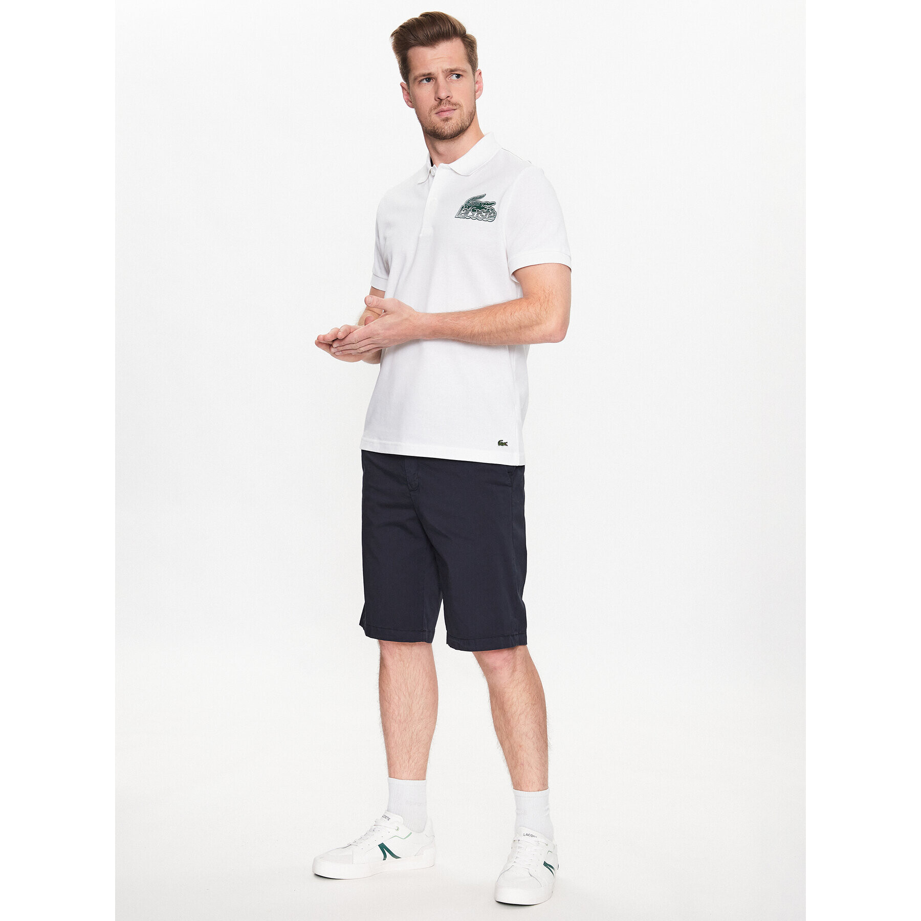 Lacoste Tricou polo PH5076 Alb Regular Fit - Pled.ro