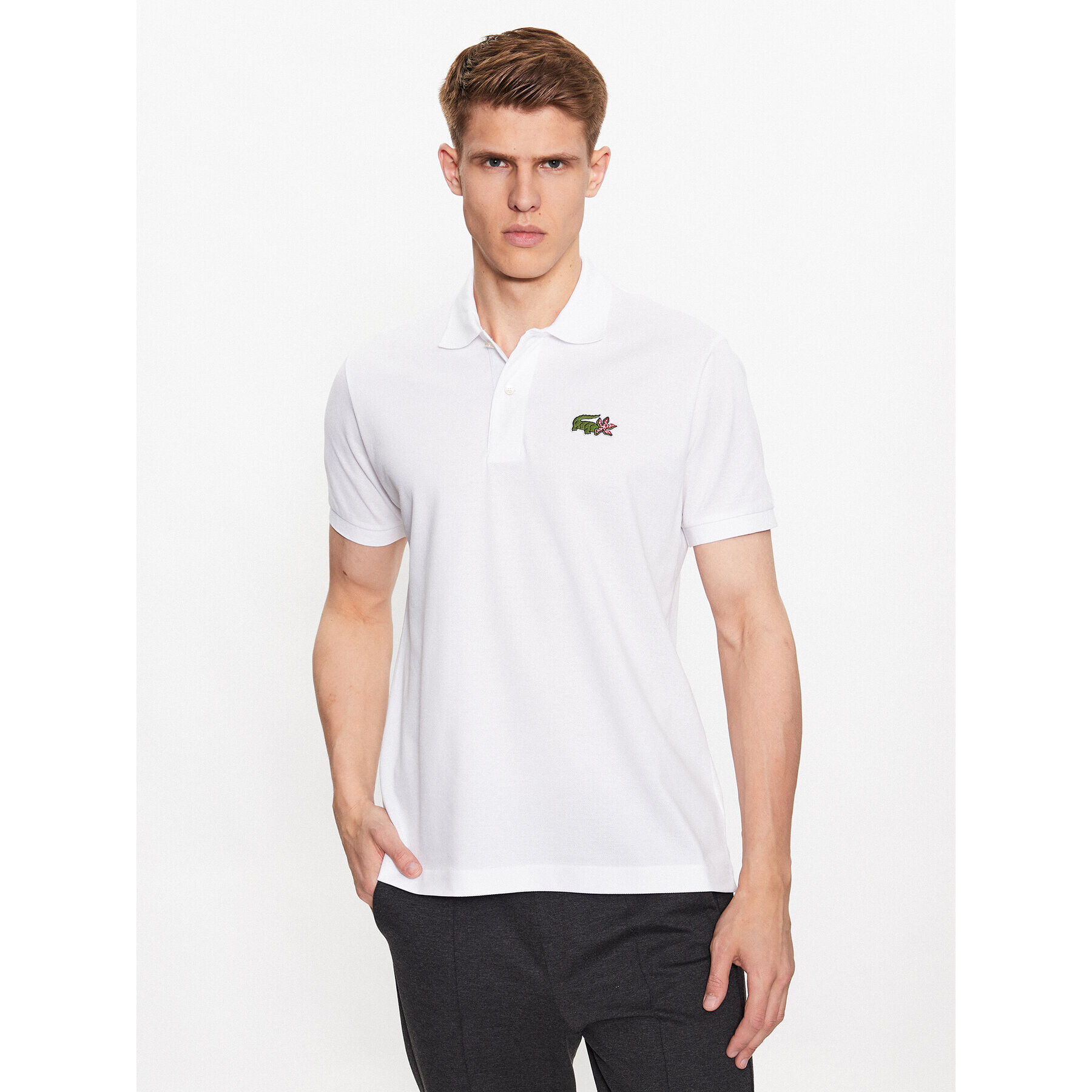 Lacoste Tricou polo PH7057 Alb Regular Fit - Pled.ro