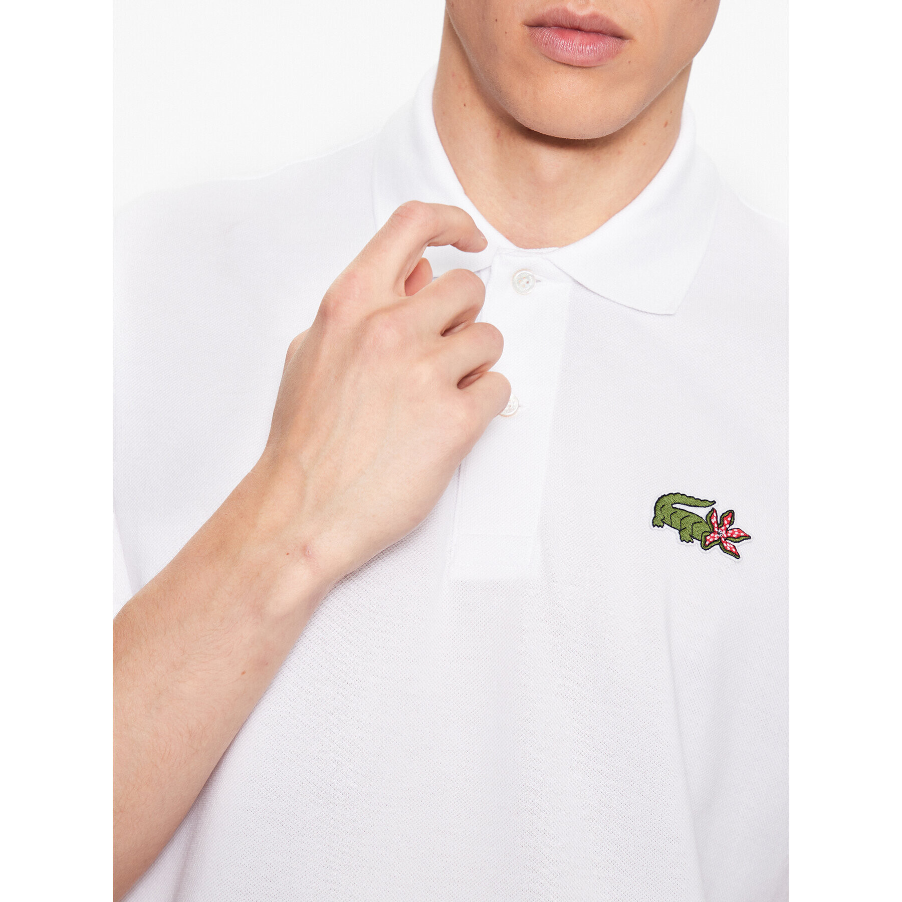 Lacoste Tricou polo PH7057 Alb Regular Fit - Pled.ro