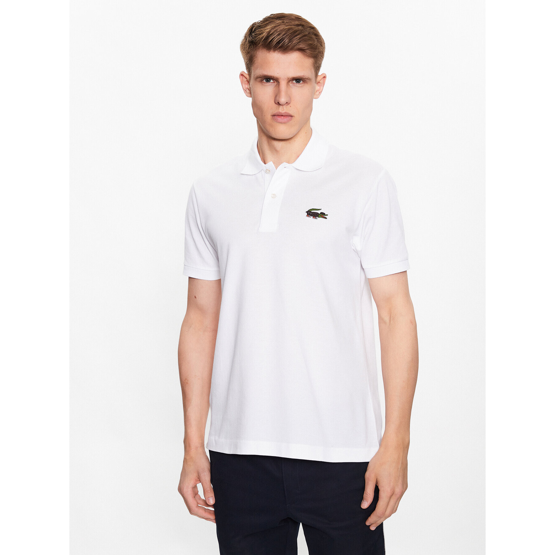 Lacoste Tricou polo PH7057 Alb Regular Fit - Pled.ro