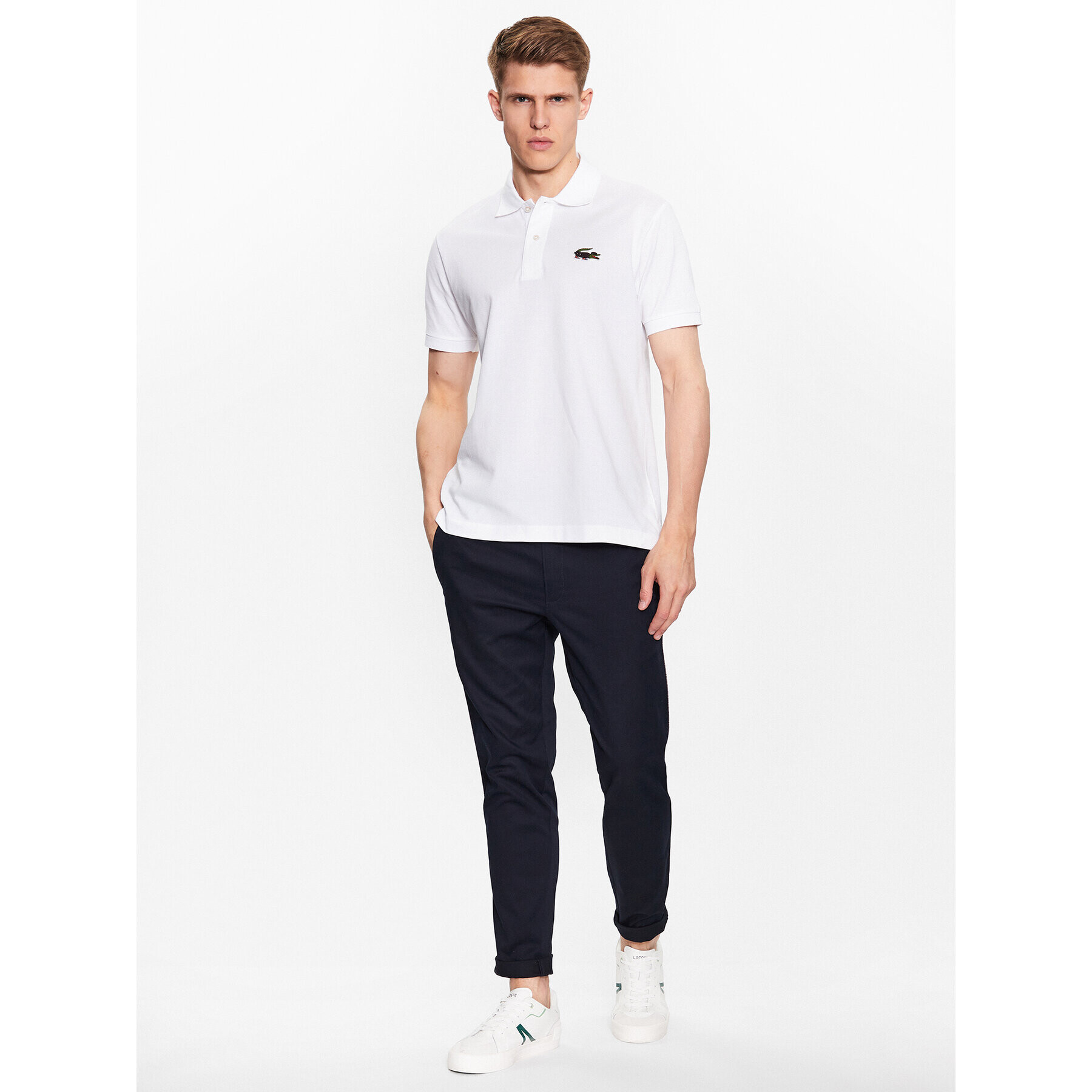 Lacoste Tricou polo PH7057 Alb Regular Fit - Pled.ro